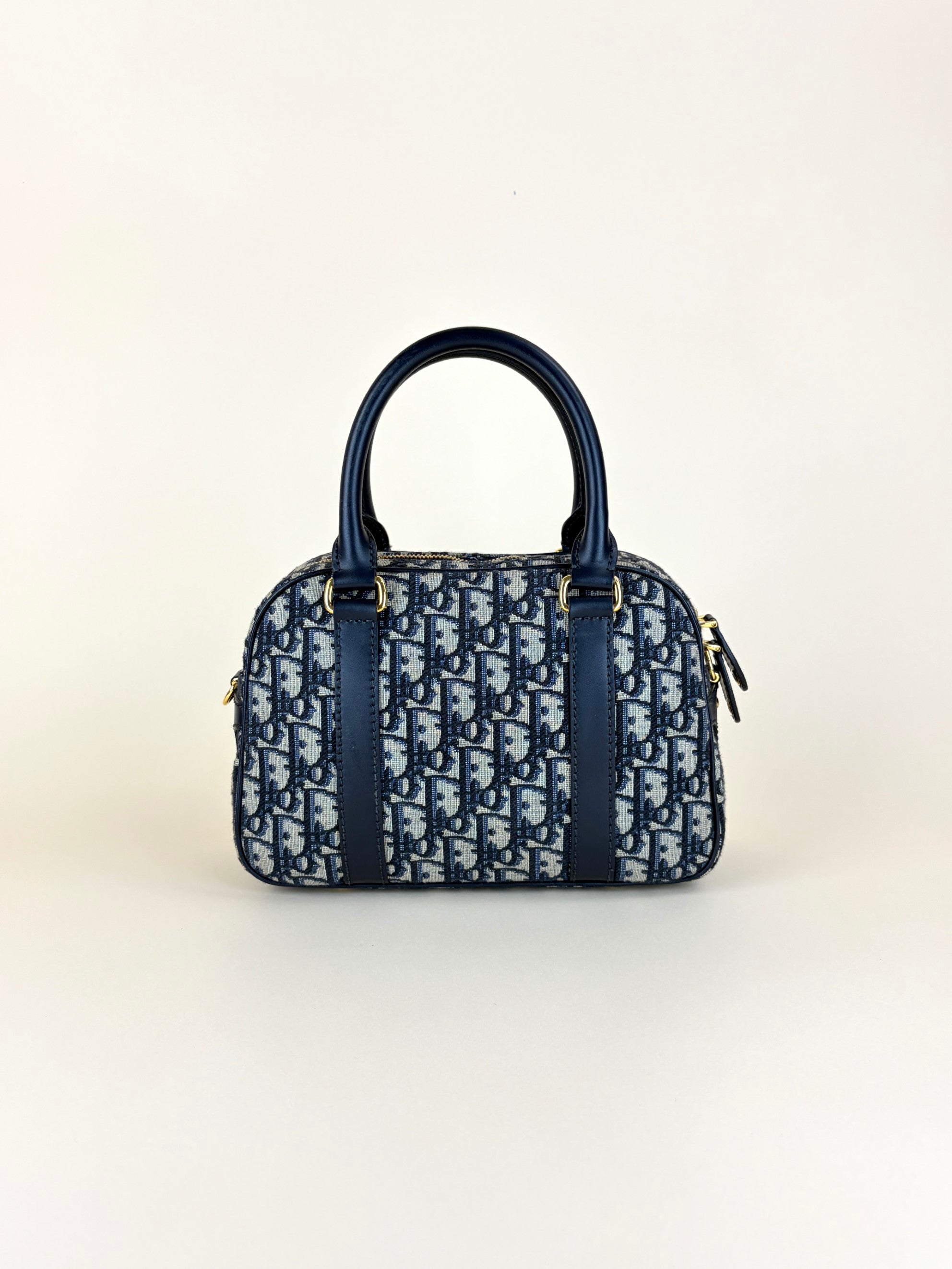Dior blue oblique canvas d- vibe bowling tote bag