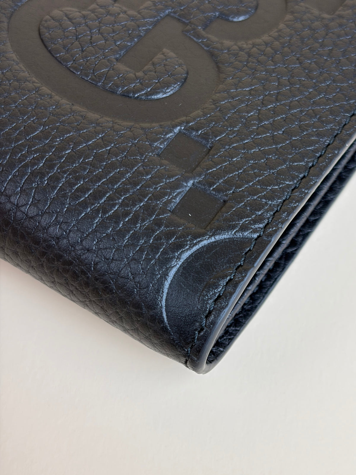 Gucci Black GG piuma calfskin jumbo embossed wallet