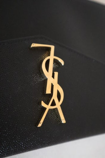 YSL Black Uptown Clutch-Clutch-YSL-The Closet Egypt