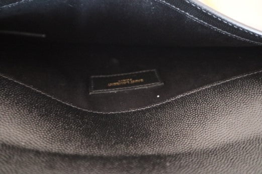YSL Black Uptown Clutch-Clutch-YSL-The Closet Egypt