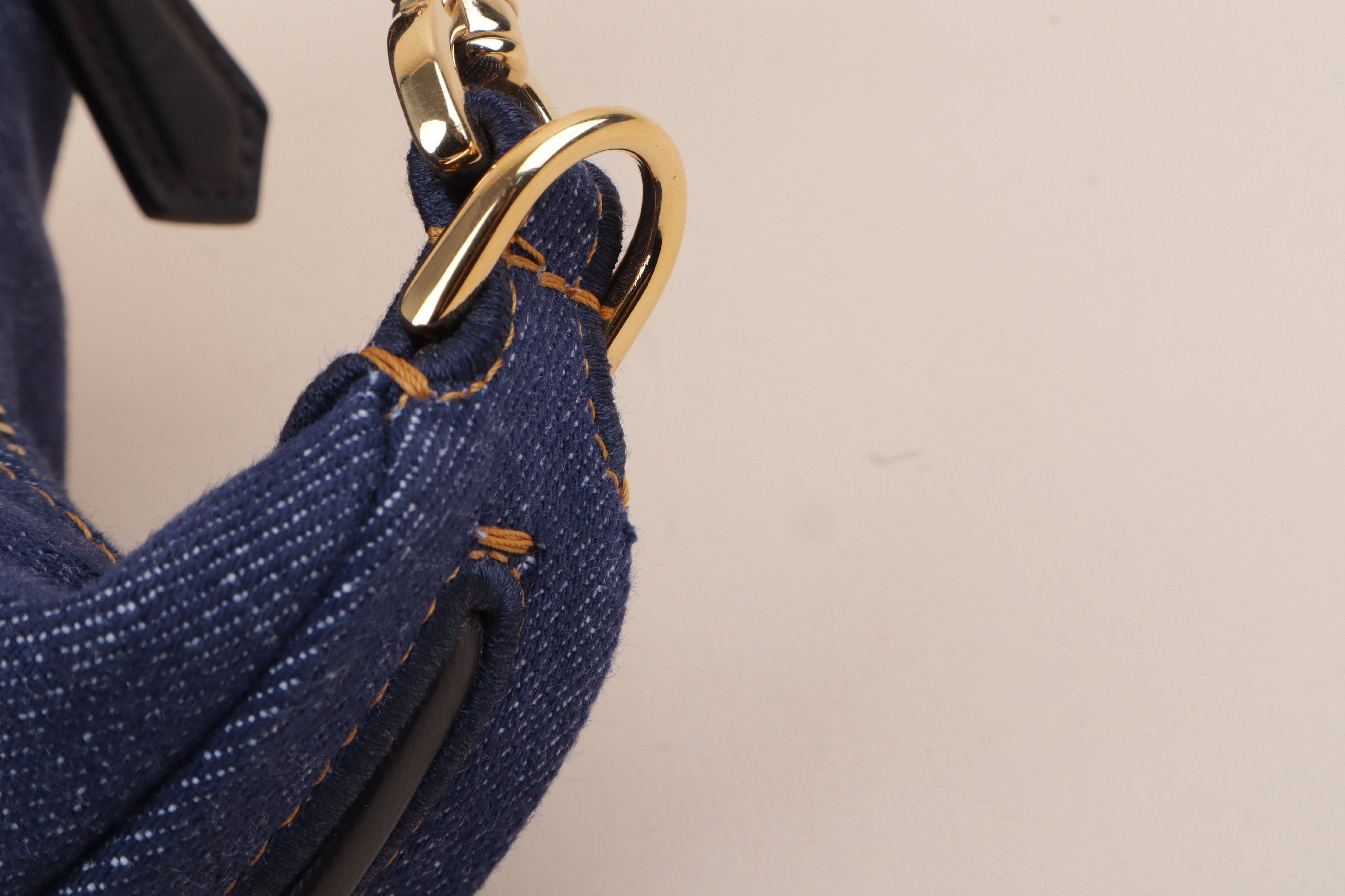 Fendi Blue Denim Nano Fendigraphy Hobo Bag