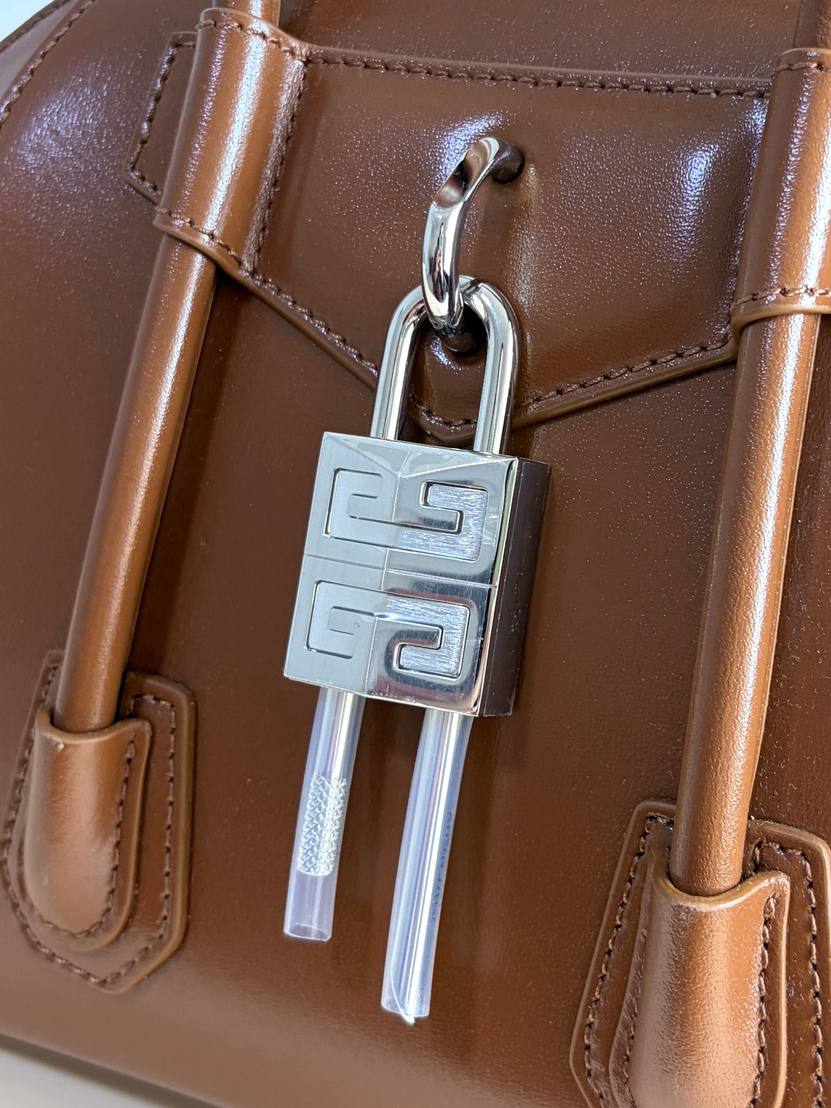Givenchy Tan box calfskin Antigona lock Mini Bag
