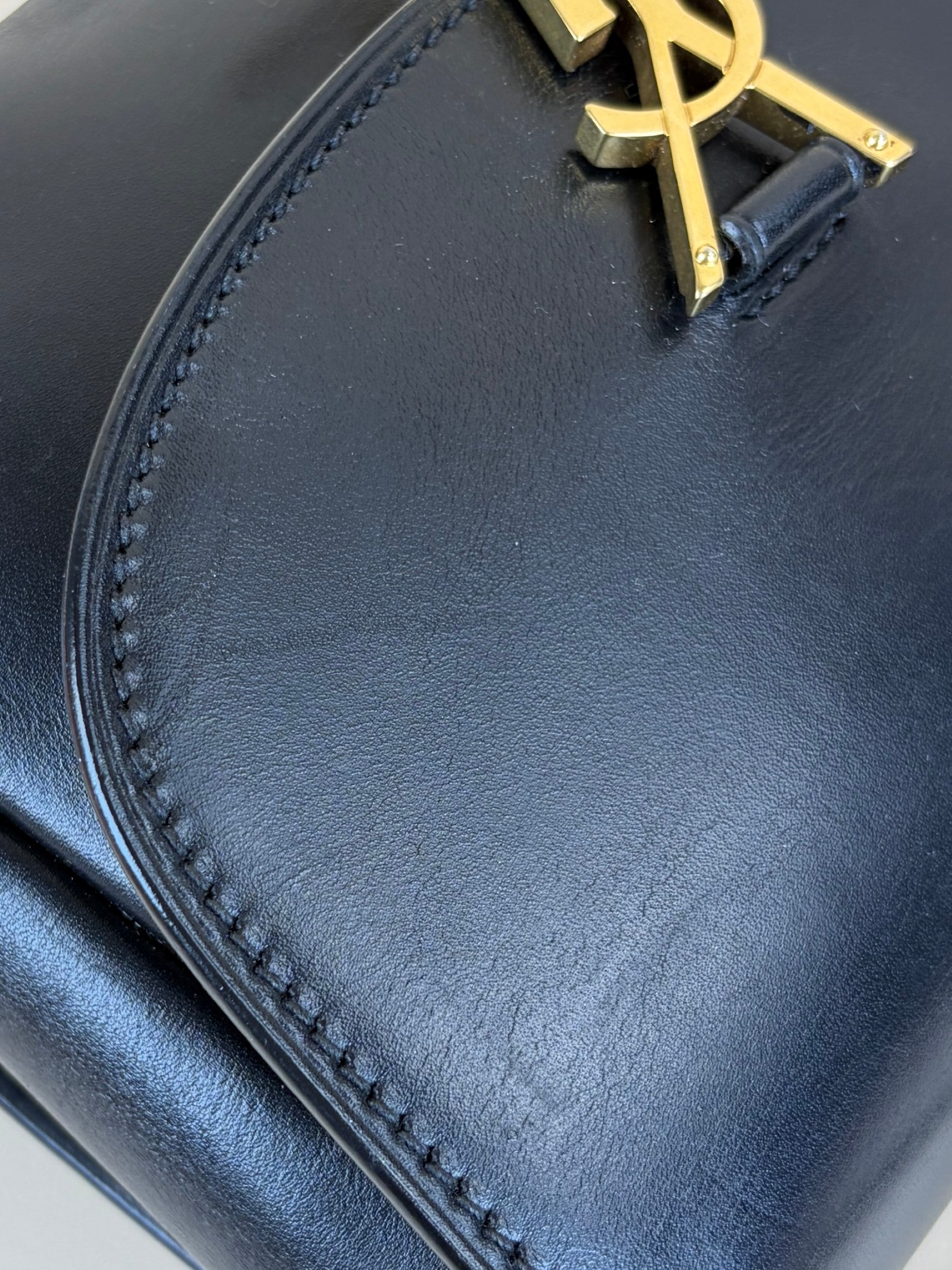 ysl black smooth calfskin small Kaja satchel