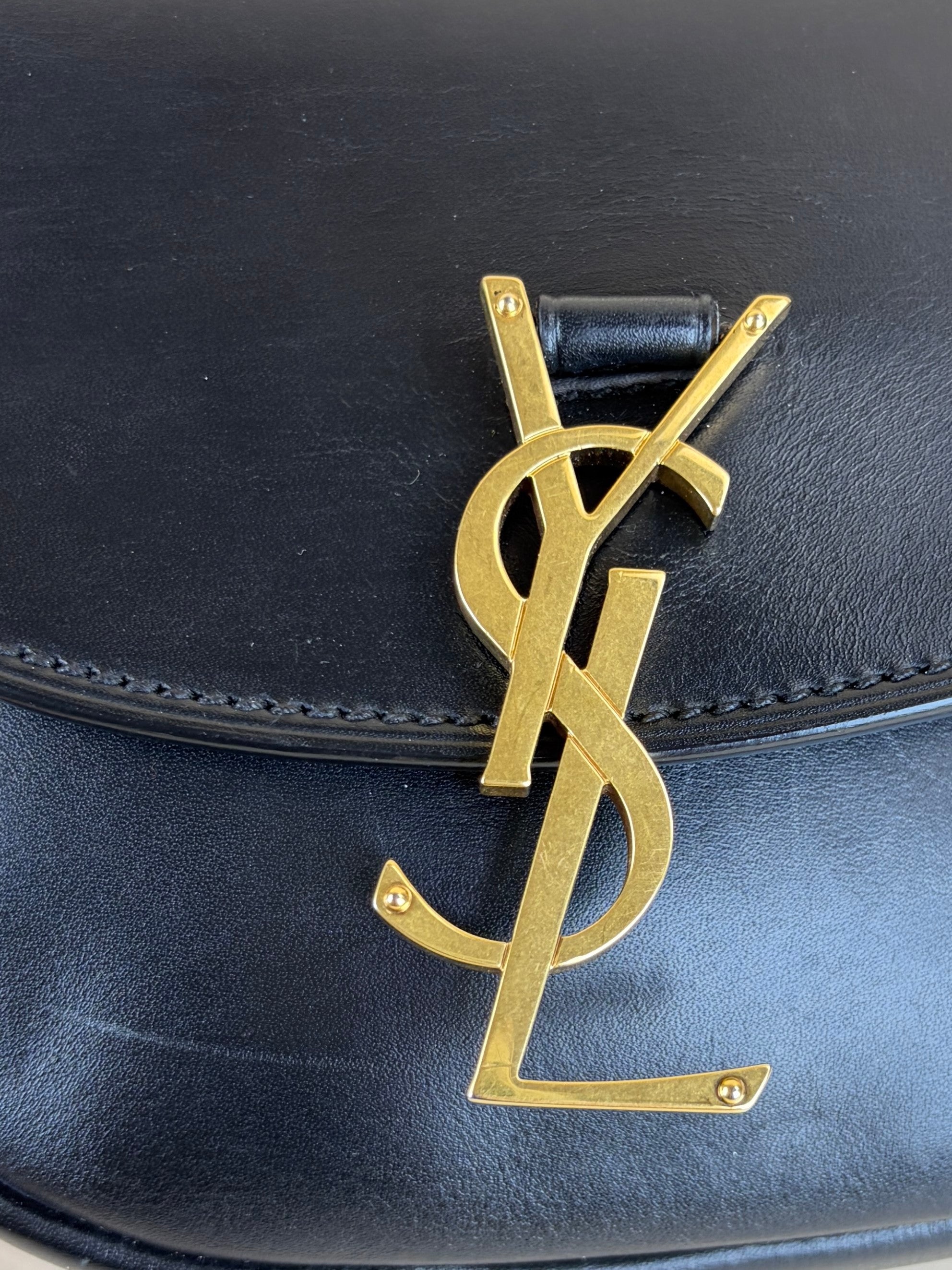 ysl black smooth calfskin small Kaja satchel