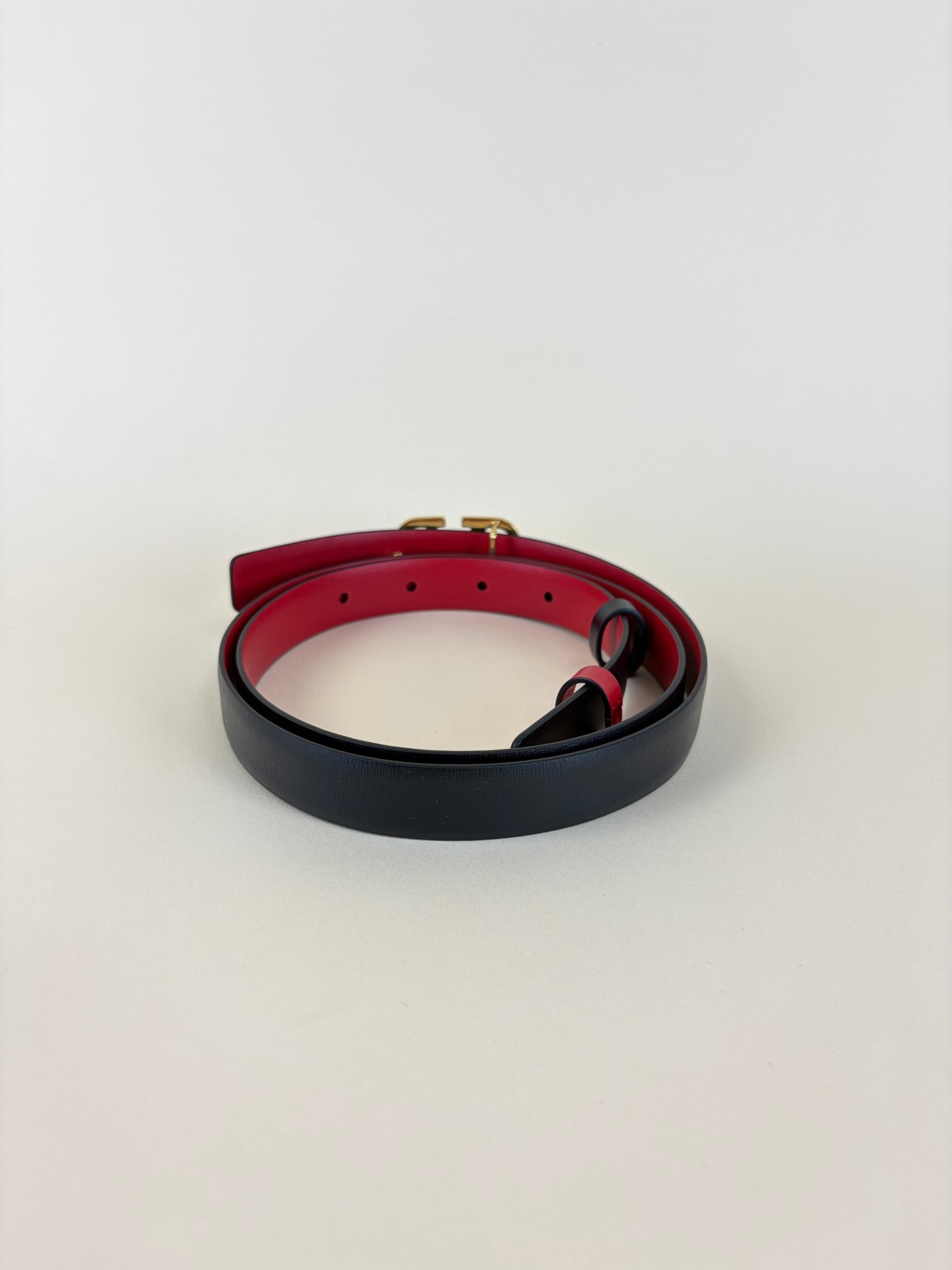 Valentino Bicolor Vlogo Signature Buckle Reversible 20mm Belt