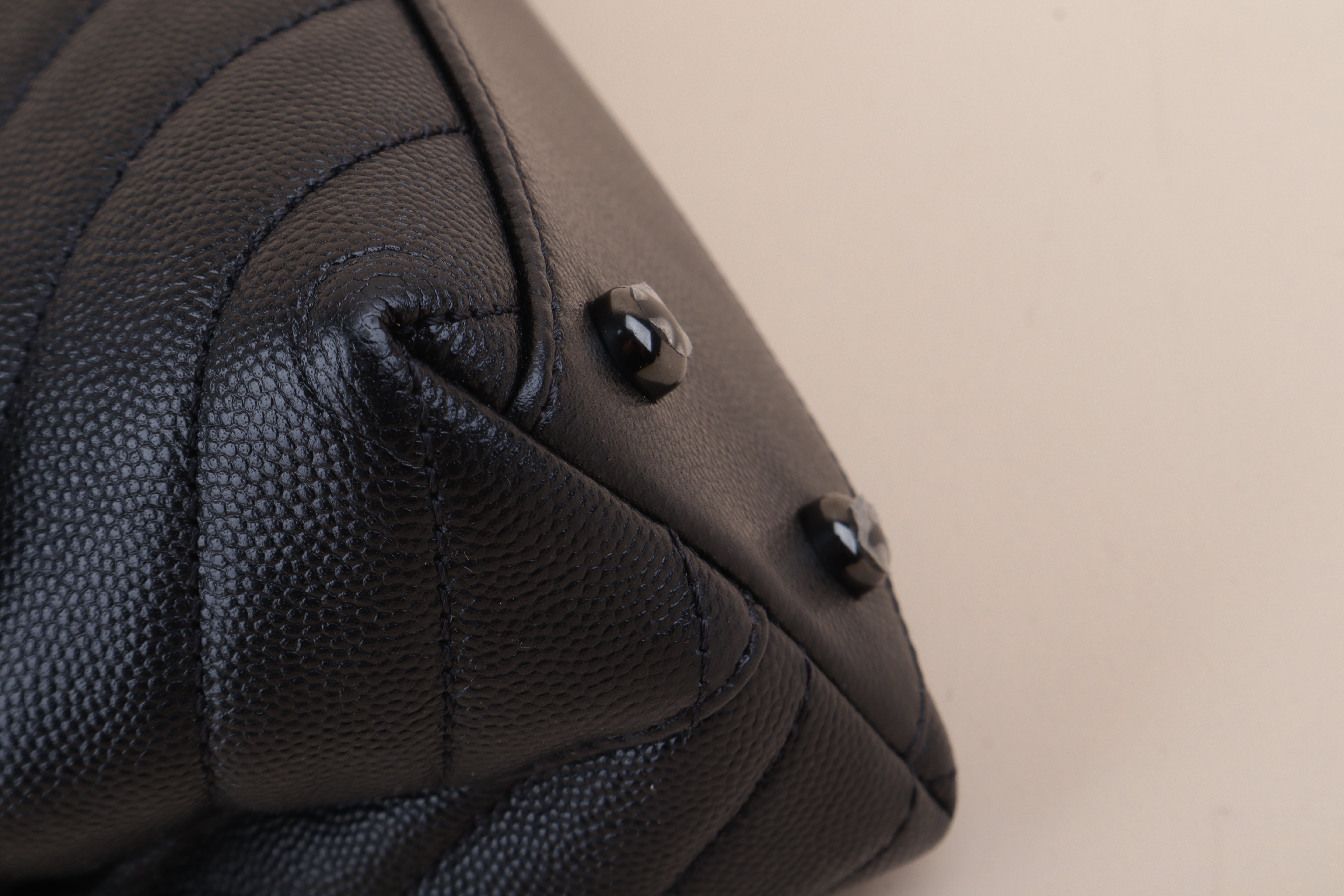Chanel Black Chevron Mini Coco Handle Bag