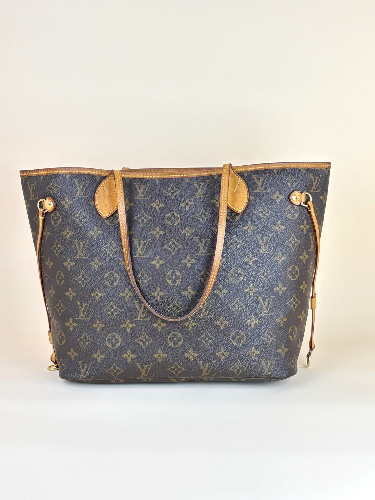 louis Vuitton never full canvas mm tote bag