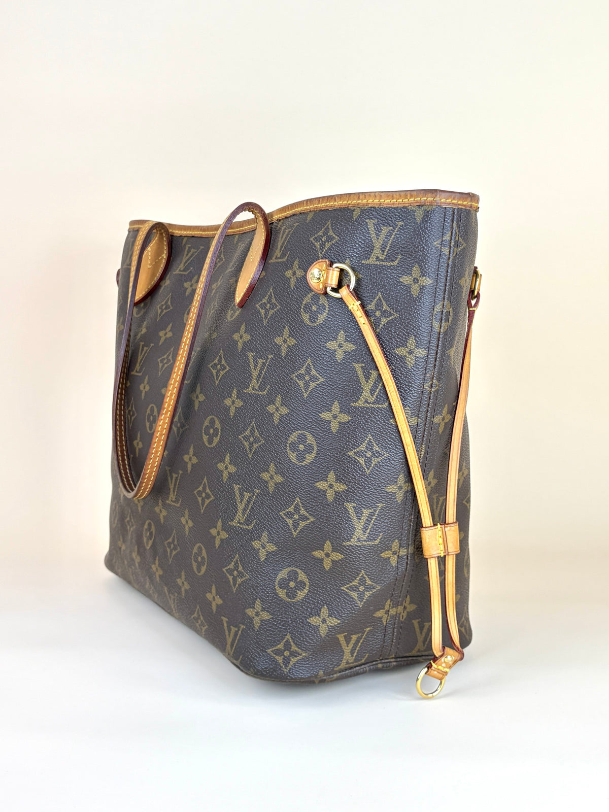 louis Vuitton never full canvas mm tote bag
