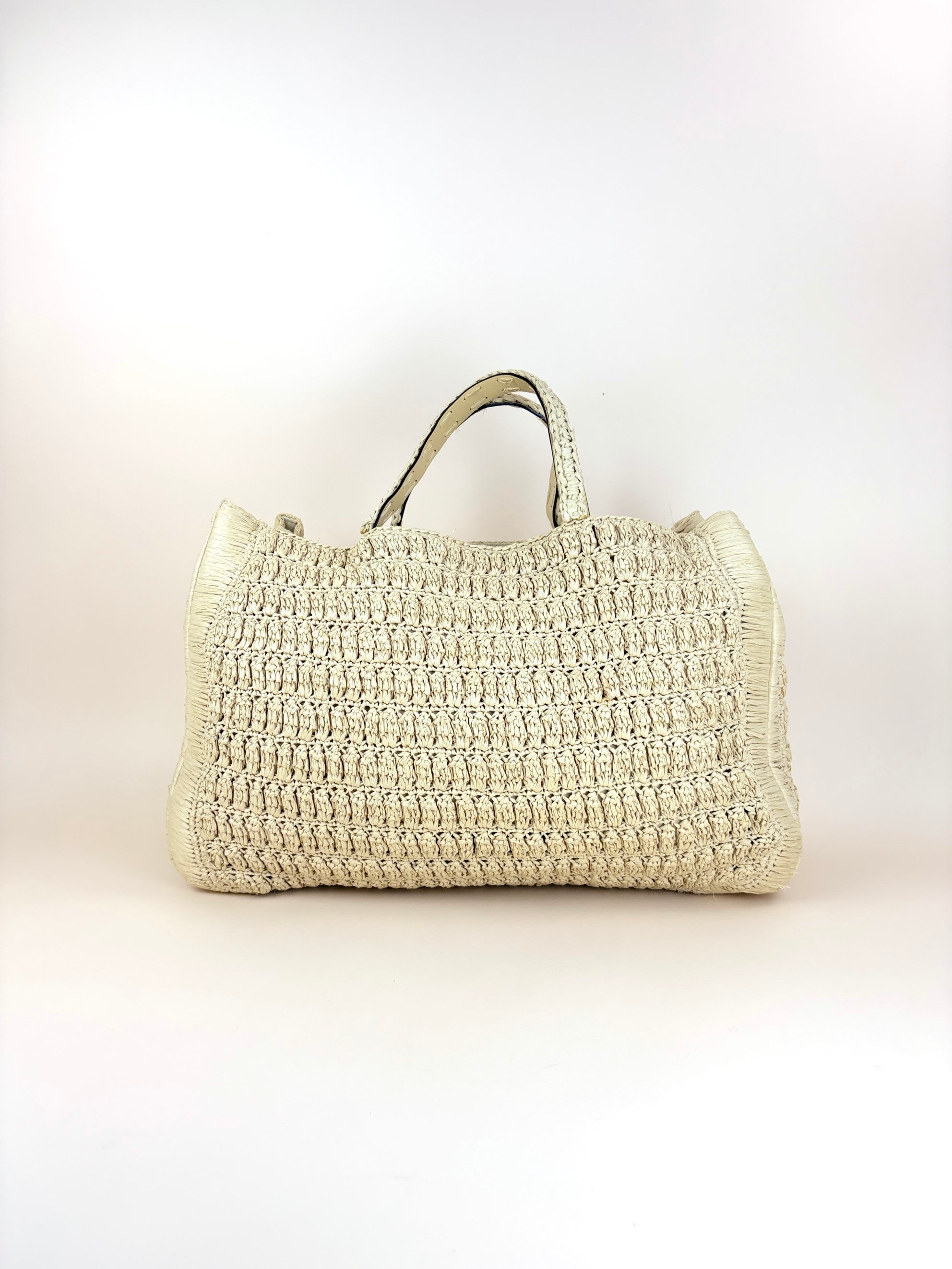 Valentino garavani natural beige raffia supervene in it tote bag