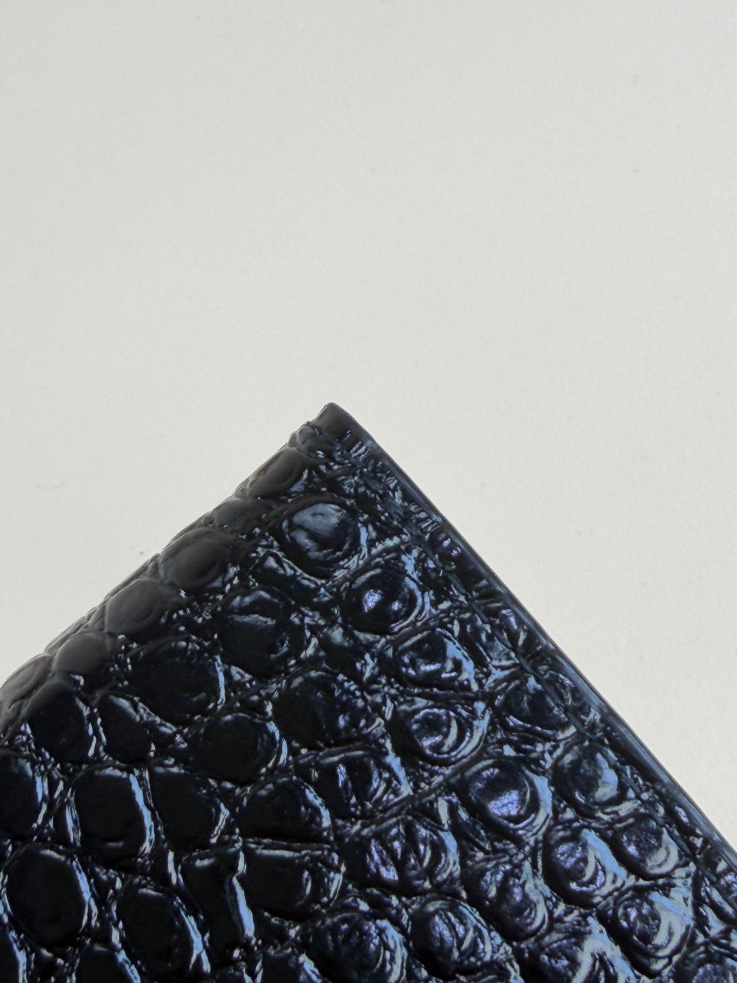 YSL Black Crocodile Embossed Shiny Uptown Pouch