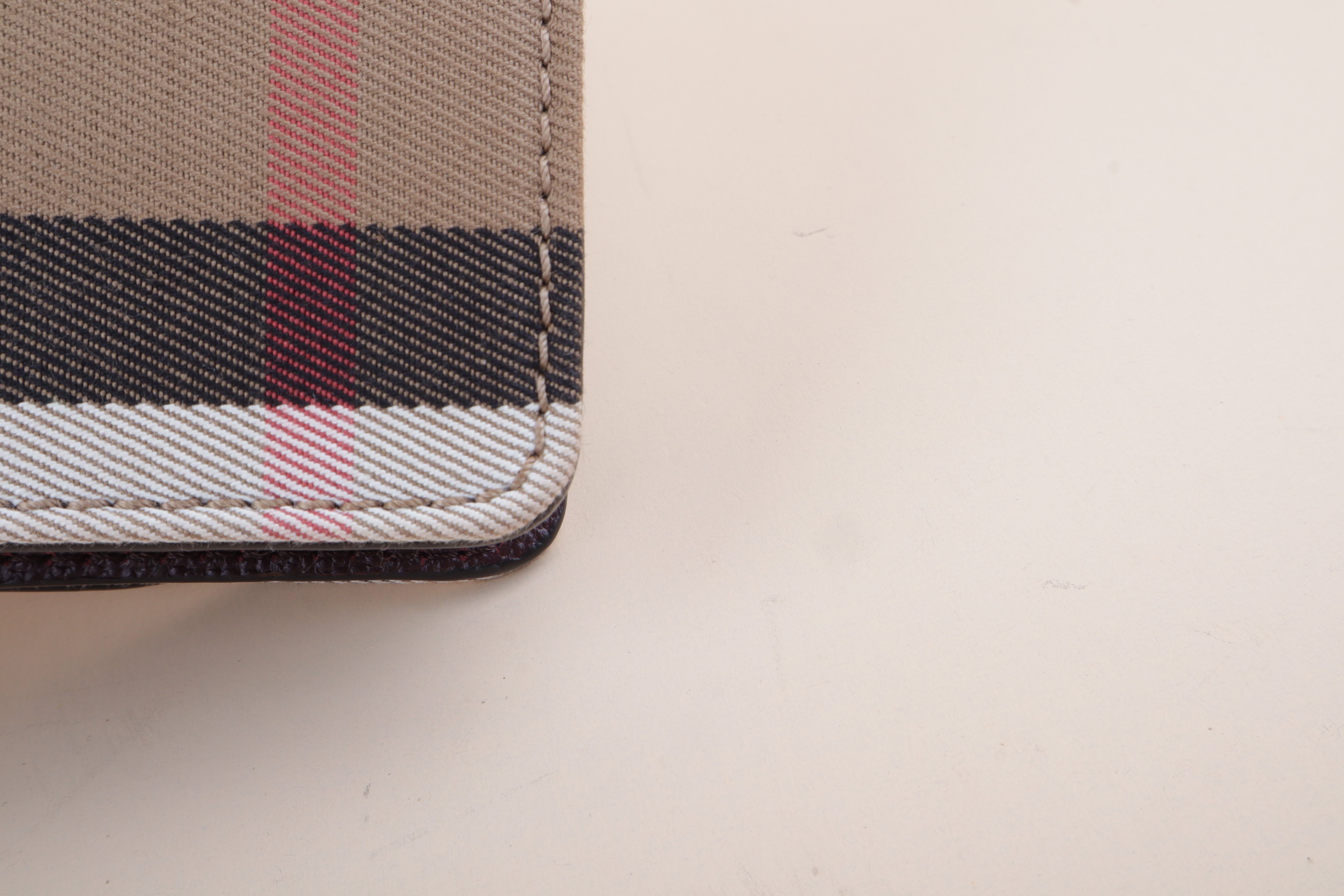 Burberry Burgundy House Check Pebbled Hampshire Crossbody Bag