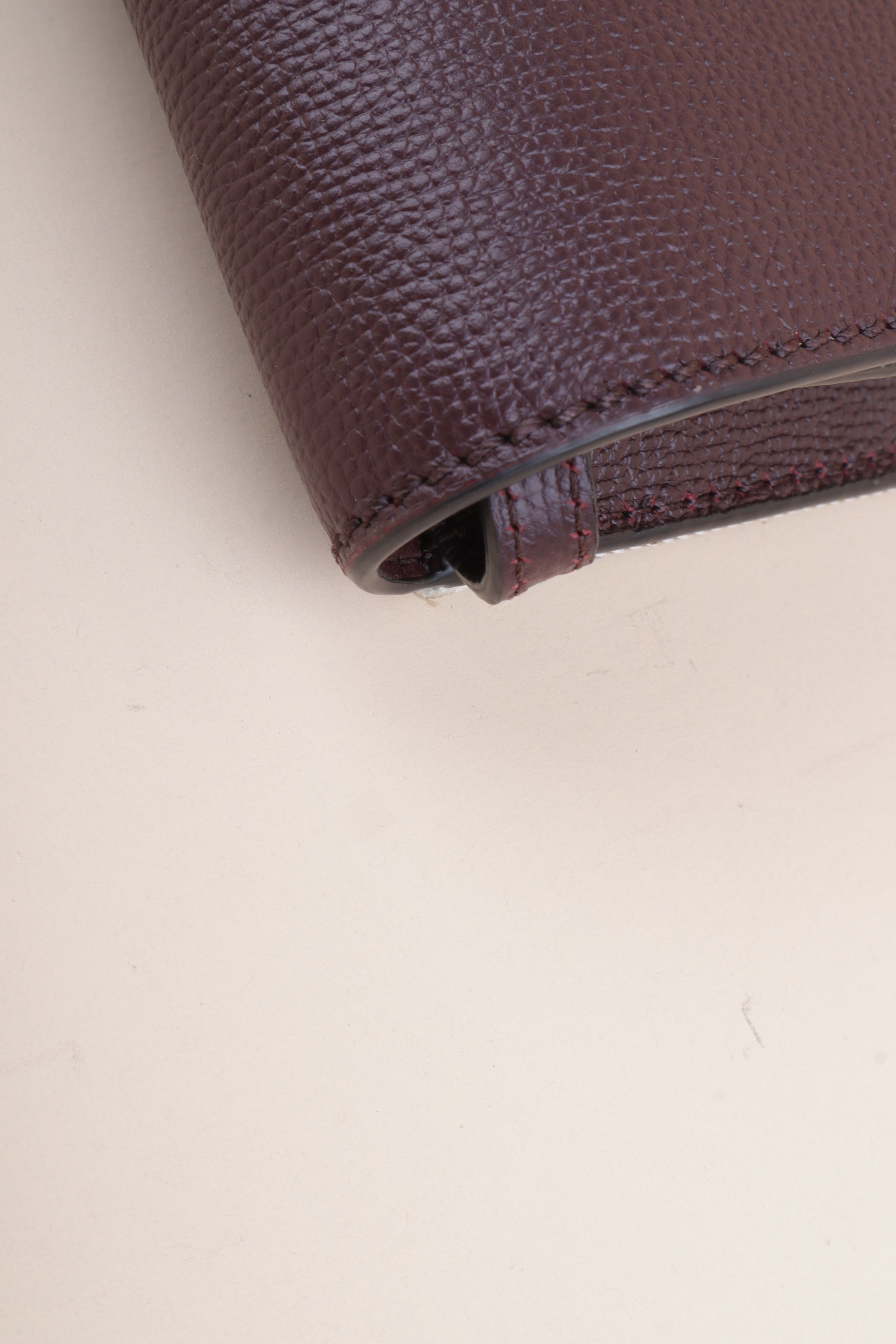 Burberry Burgundy House Check Pebbled Hampshire Crossbody Bag