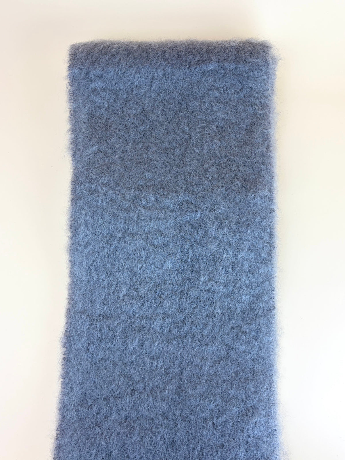 Loewe blue/grey fringed leather trimmed two tone mohair blend scarf