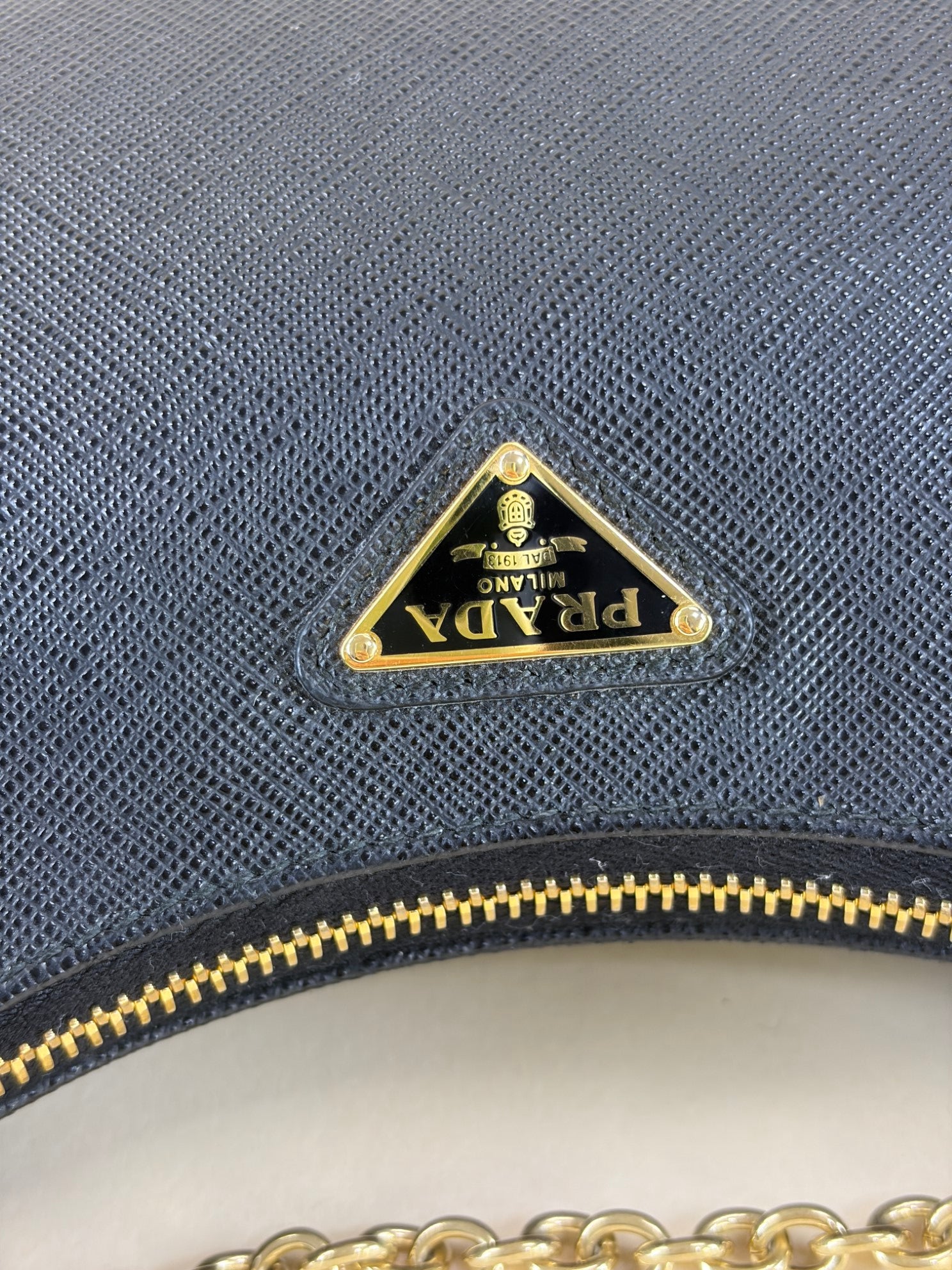 Prada Black Re-Edition 2005 Crossbody Bag with Chain