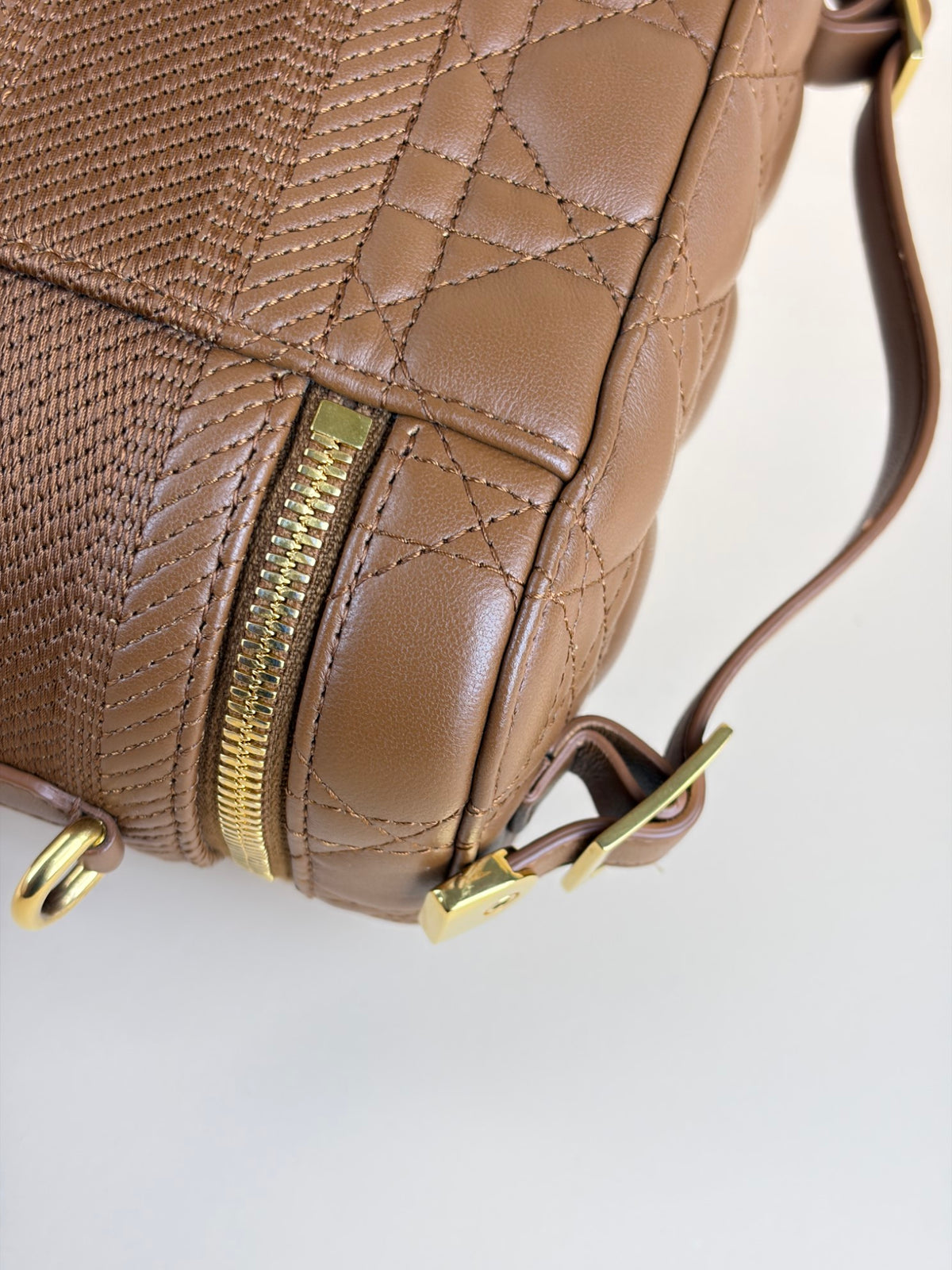 DIOR congnac lambskin cannage small dior travel vanitty case
