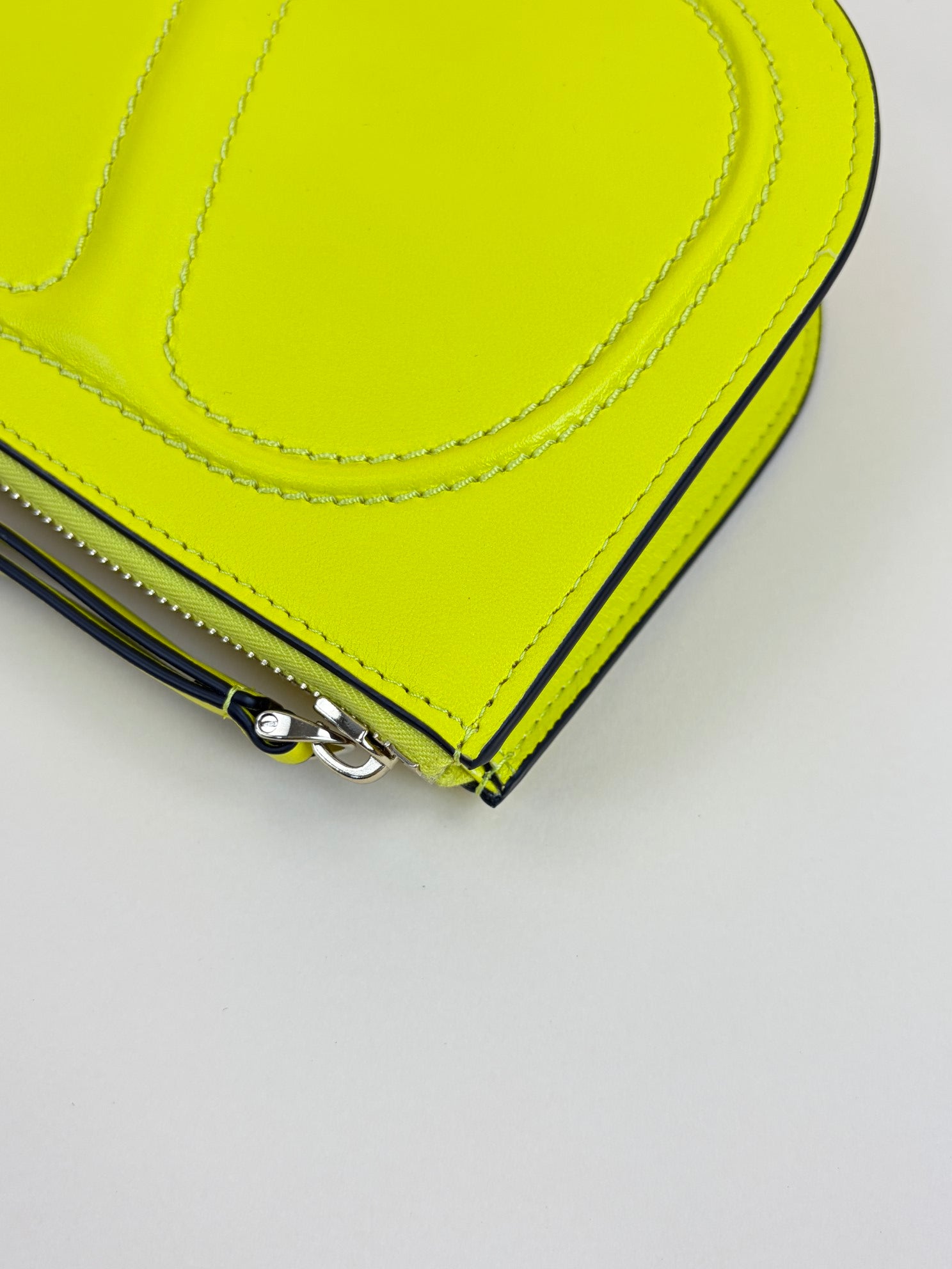 Valentino Yellow Signature V Logo Walk Clutch
