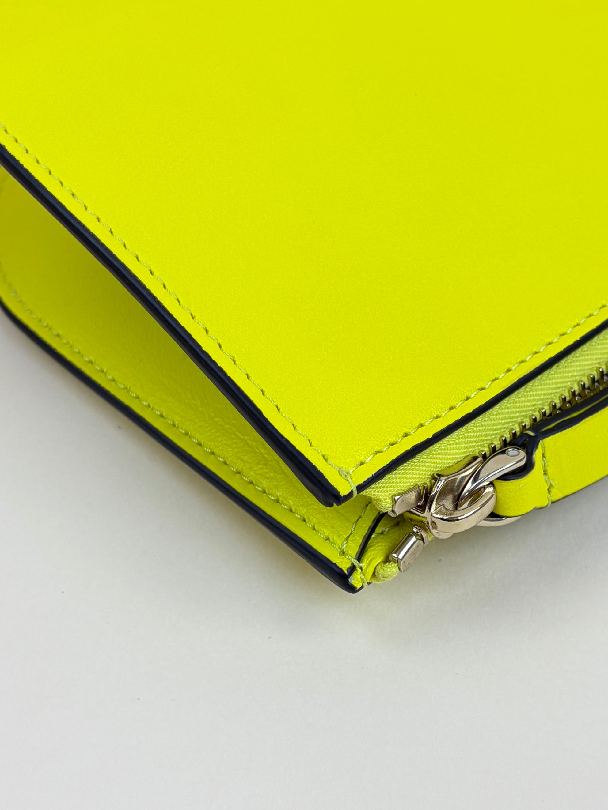 Valentino Yellow Signature V Logo Walk Clutch
