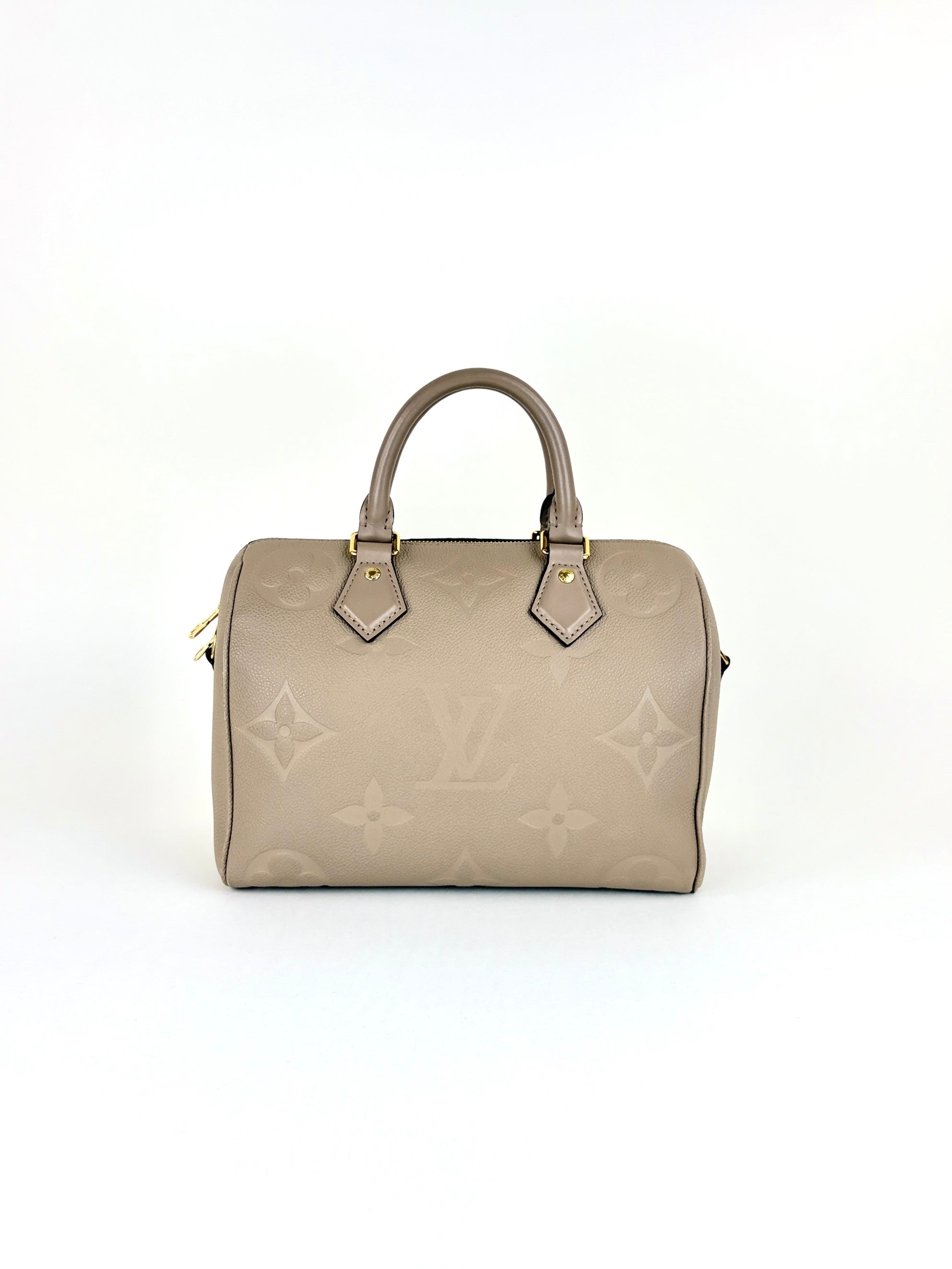 louis Vuitton turtledove monogram empreinte speedy bandouliere 25