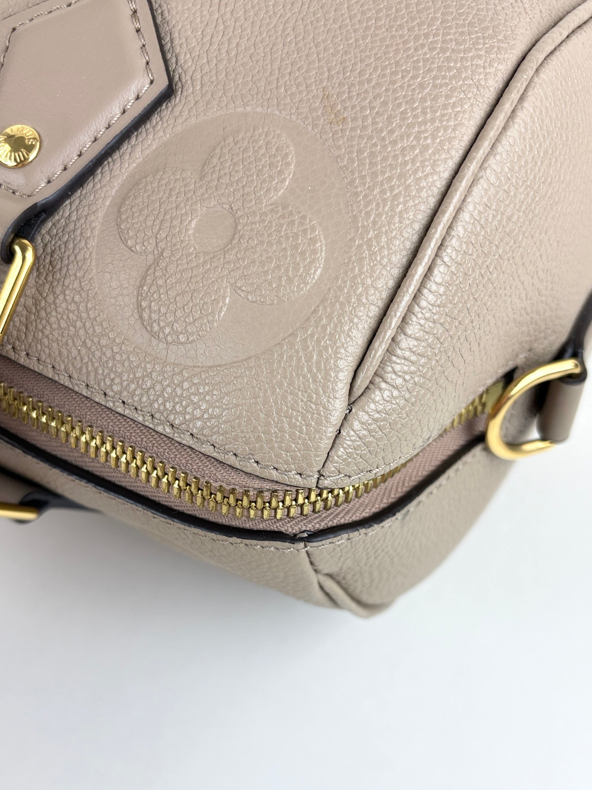 louis Vuitton turtledove monogram empreinte speedy bandouliere 25