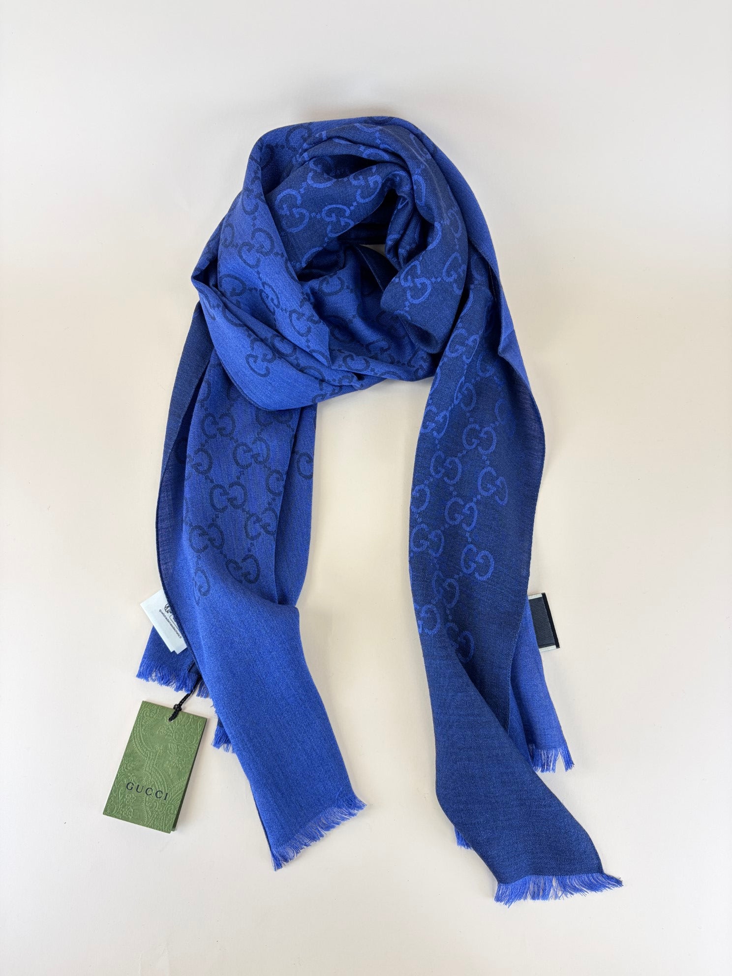Gucci Blue GG Monogram Scarf