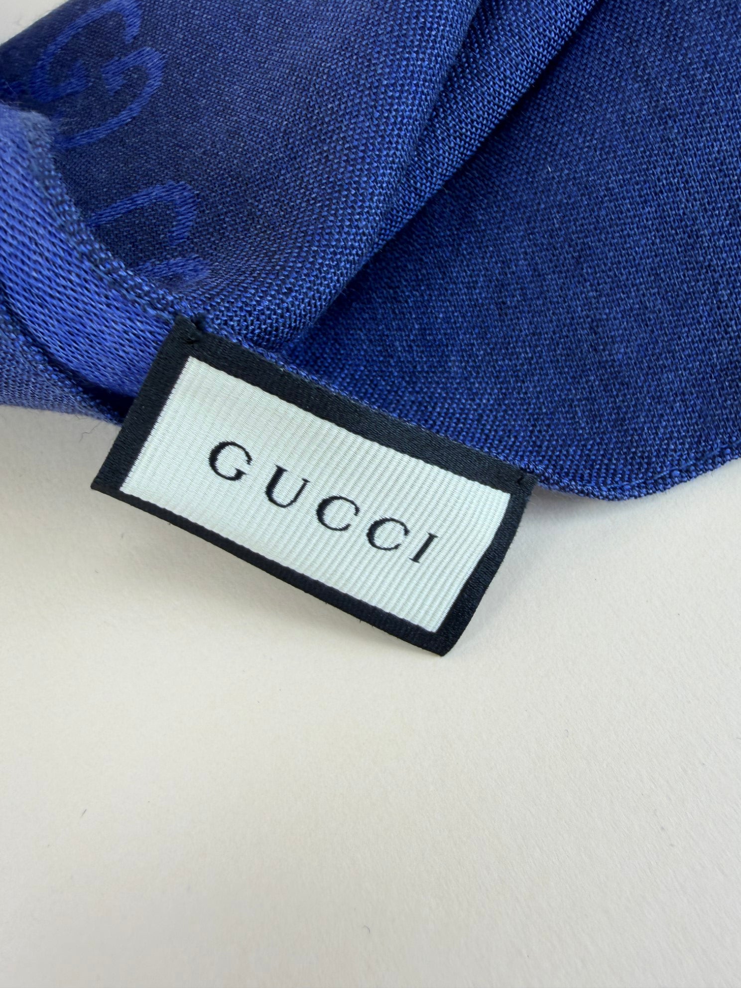 Gucci Blue GG Monogram Scarf