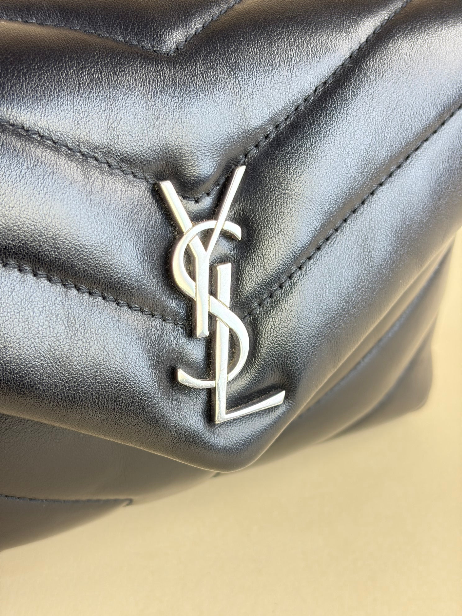 YSL Black Quilted Monogram Crossbody Loulou Toy Bag