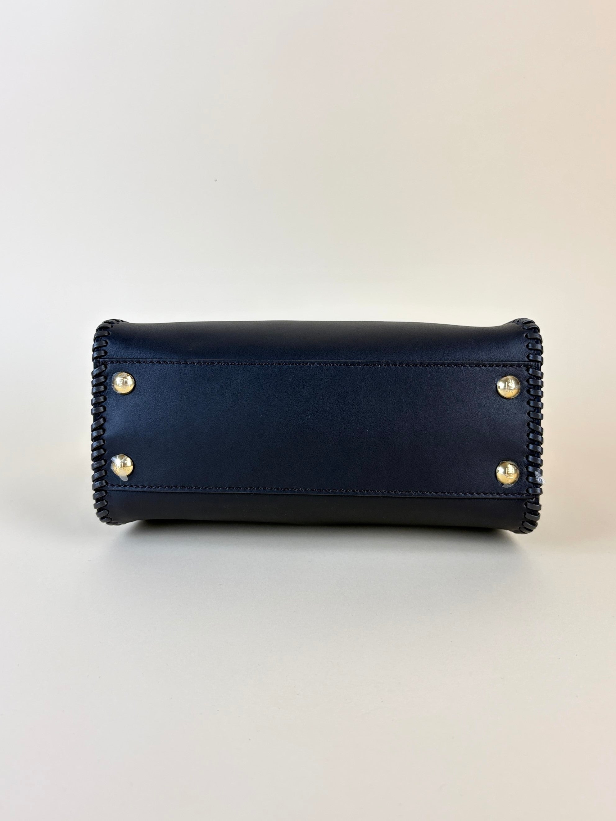 Fendi dark brown leather with threading peekaboo mini