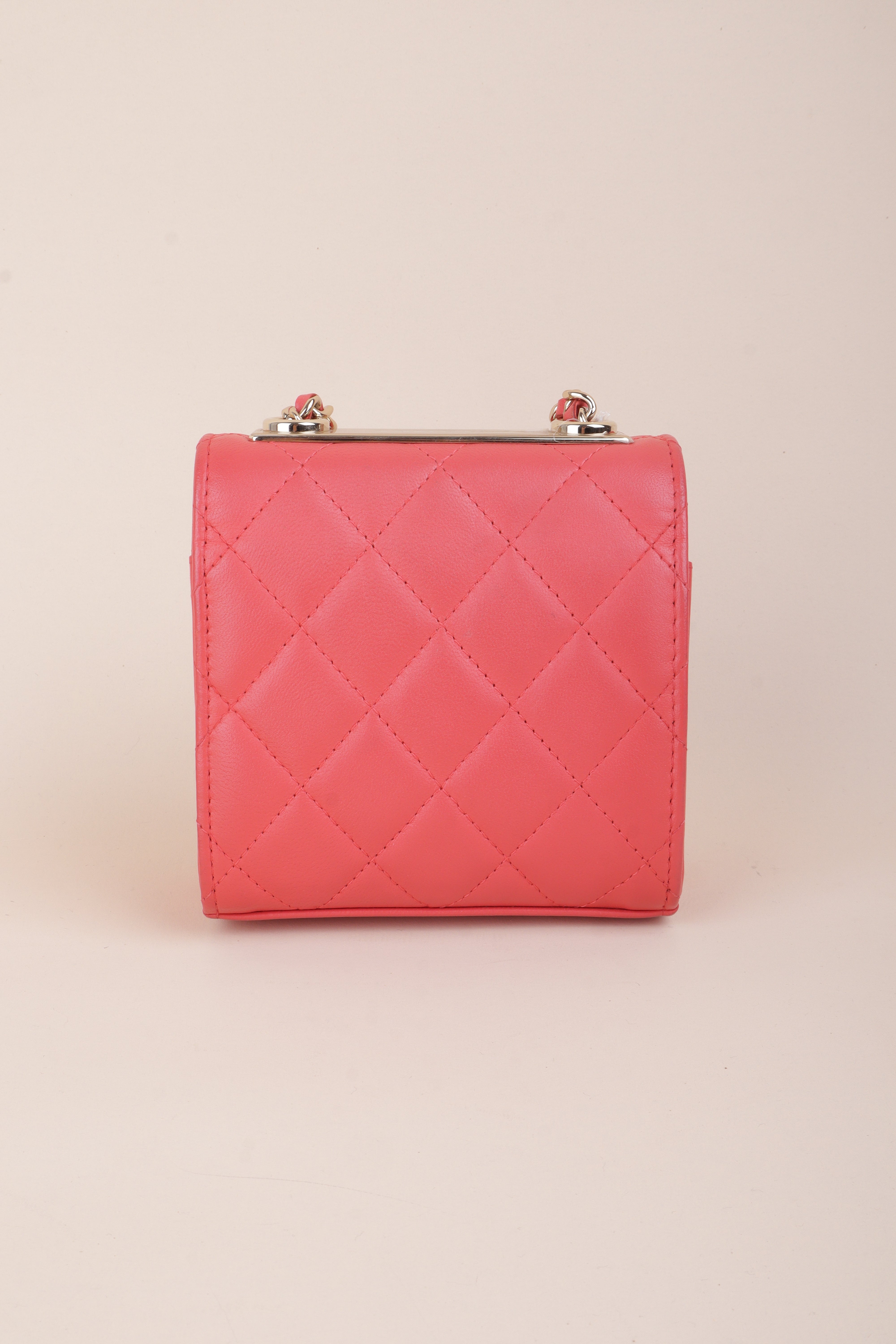 Chanel red CC Mini Trendy Clutch with Chain