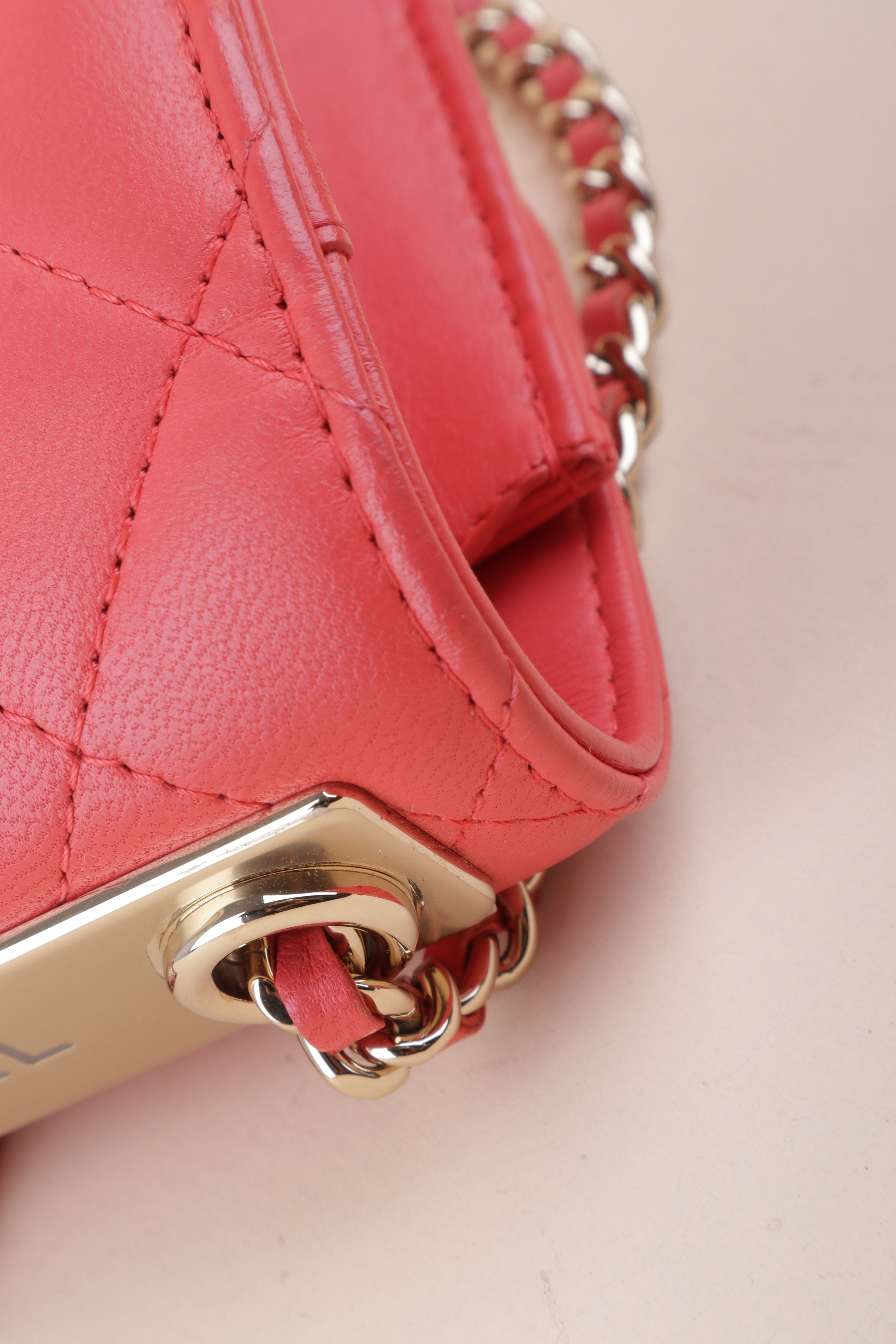 Chanel red CC Mini Trendy Clutch with Chain