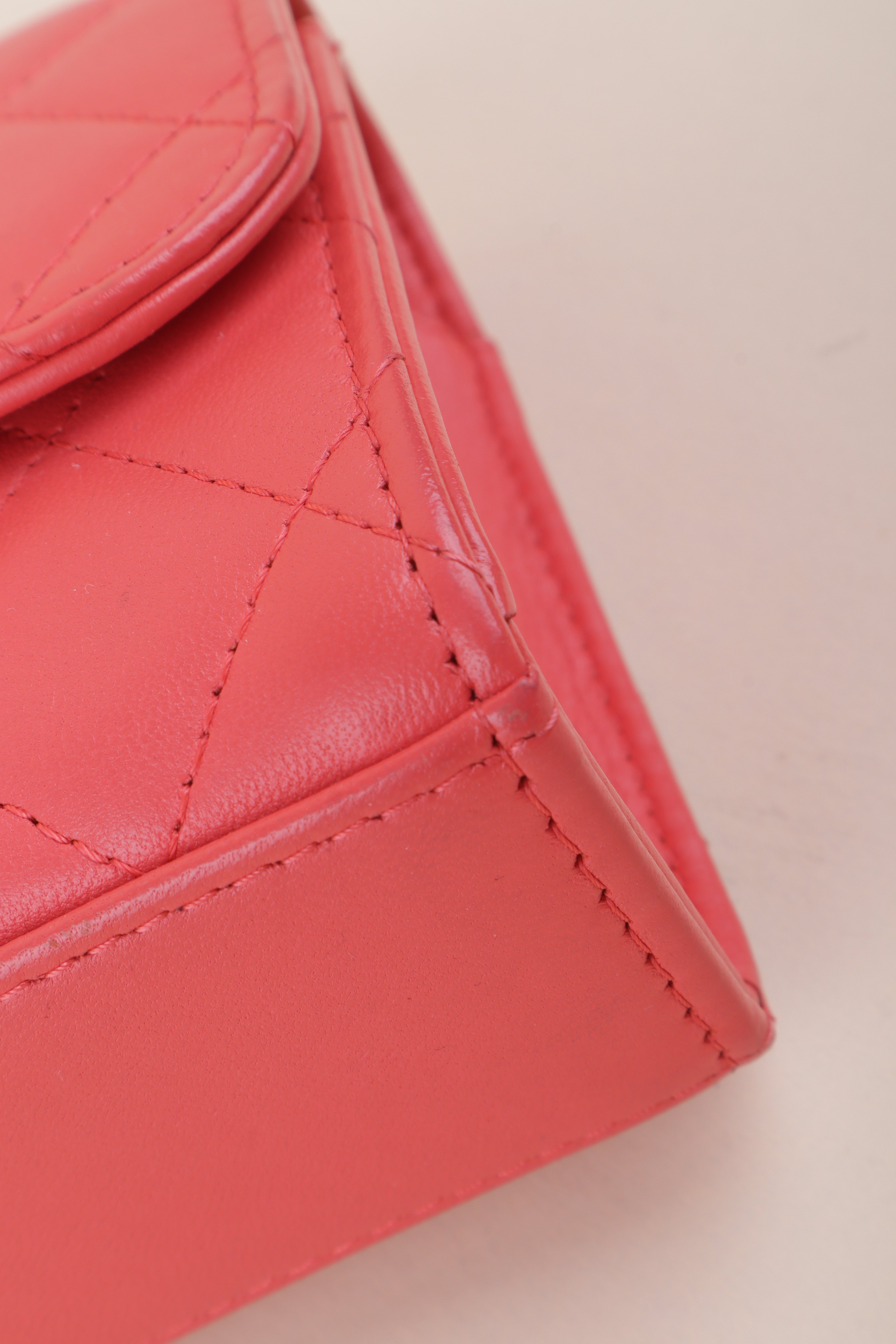 Chanel red CC Mini Trendy Clutch with Chain