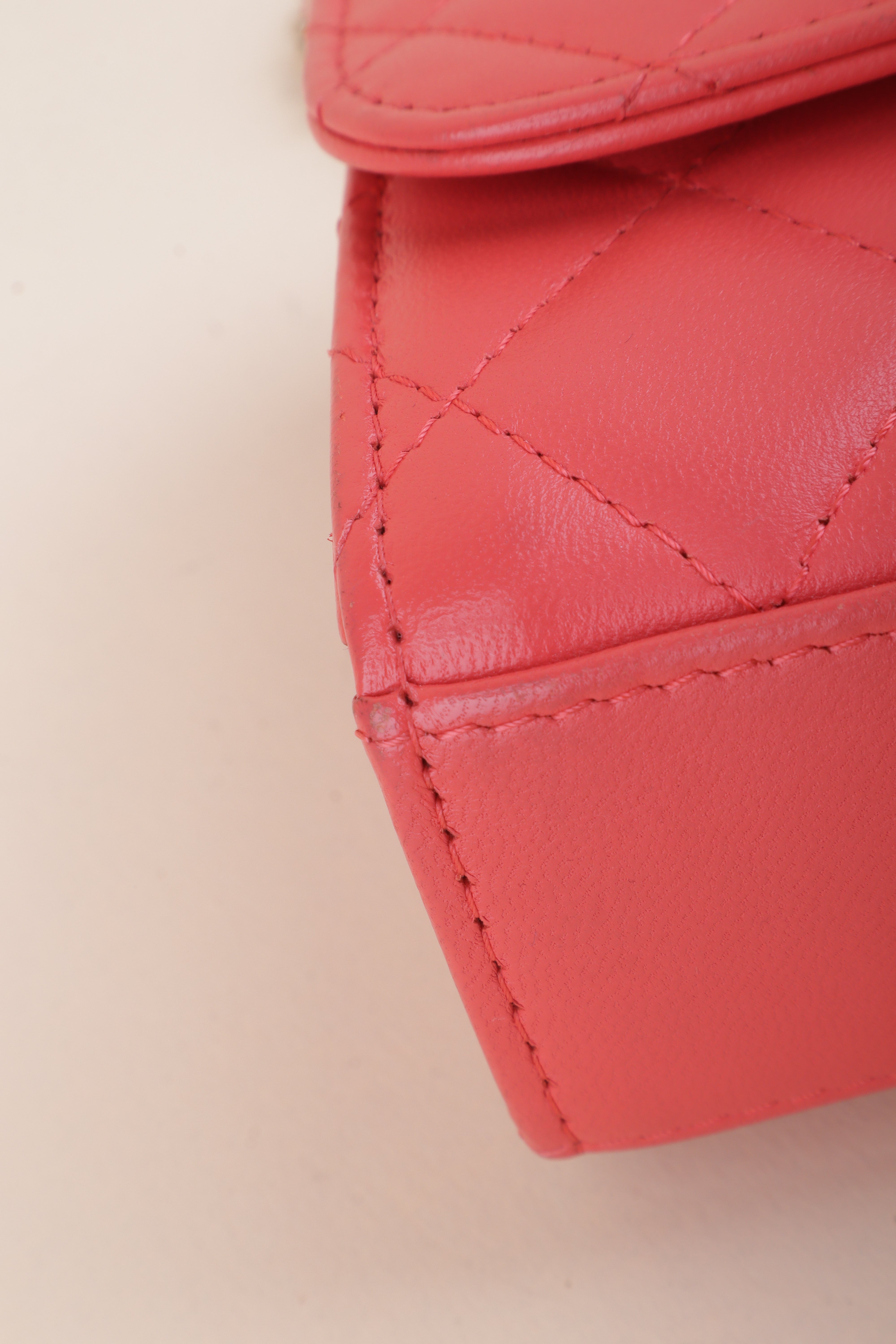 Chanel red CC Mini Trendy Clutch with Chain