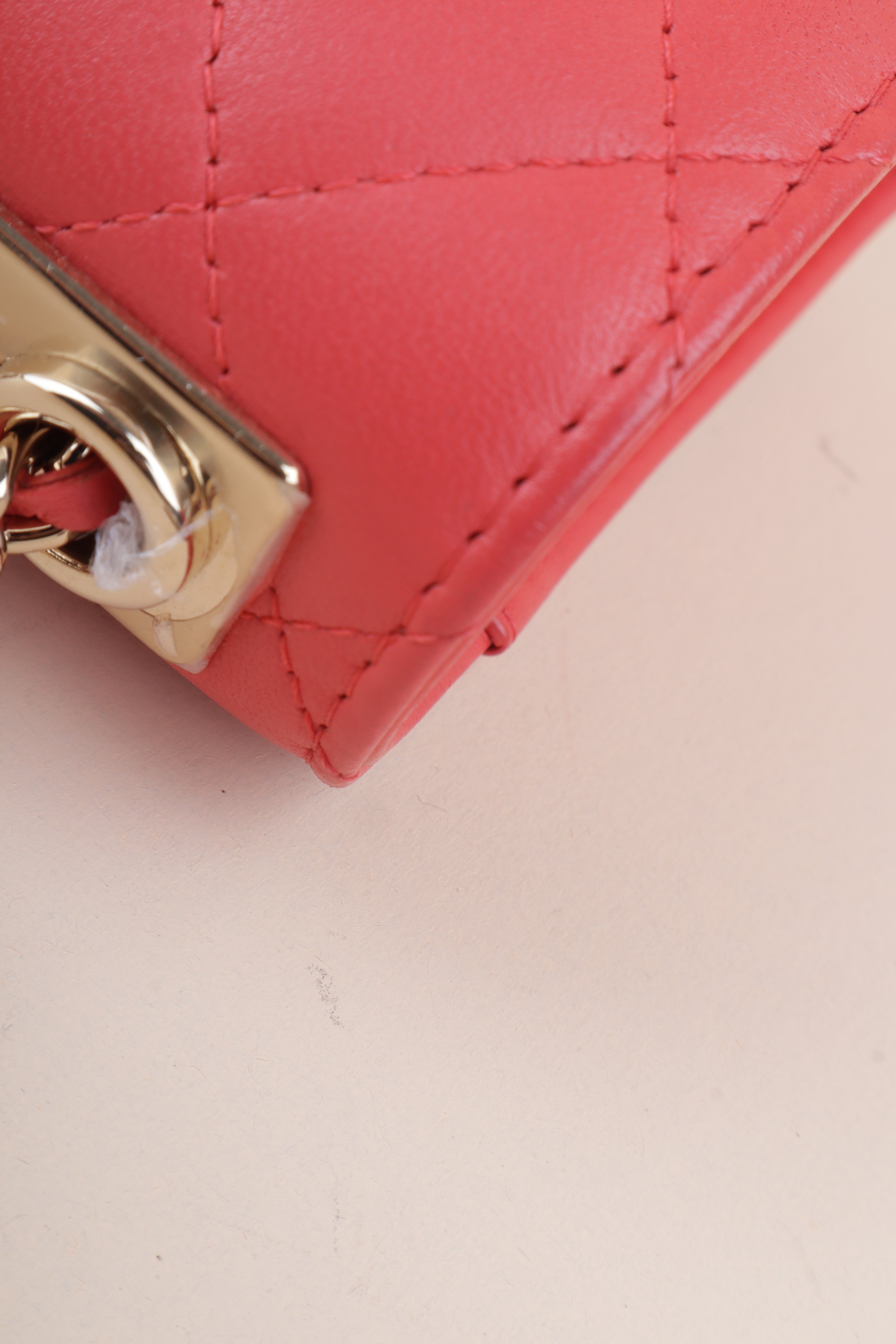 Chanel red CC Mini Trendy Clutch with Chain