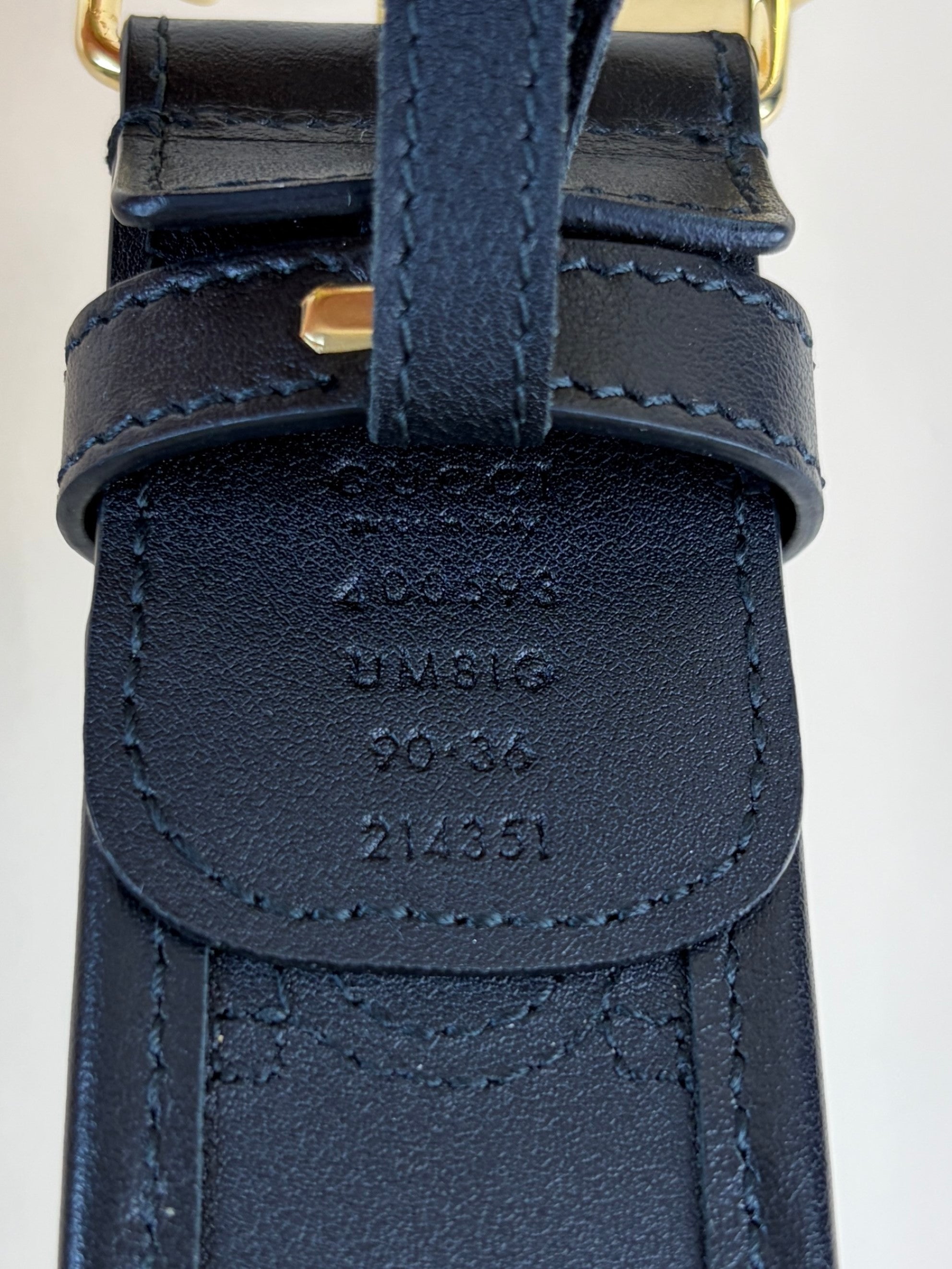 GUCCI black calfskin gg matelassé Marmont 40 mm belt