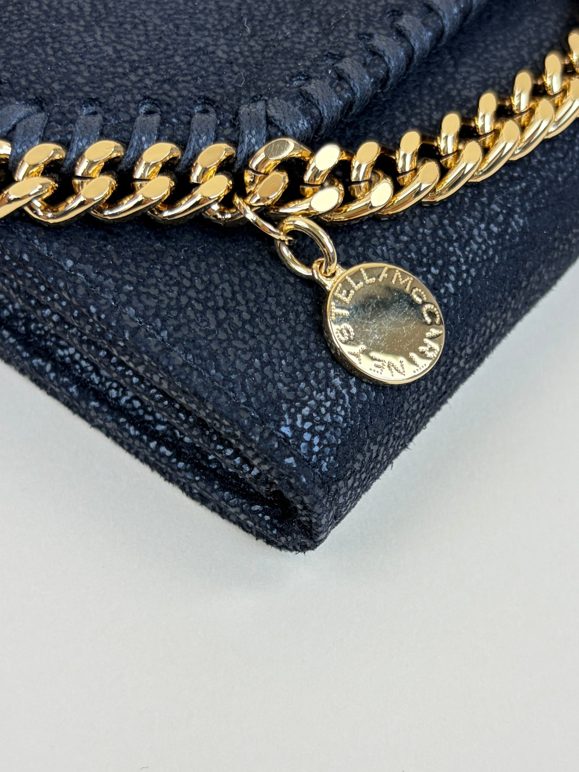 Stella Mccartney Black Falabella Chain Link Wallet