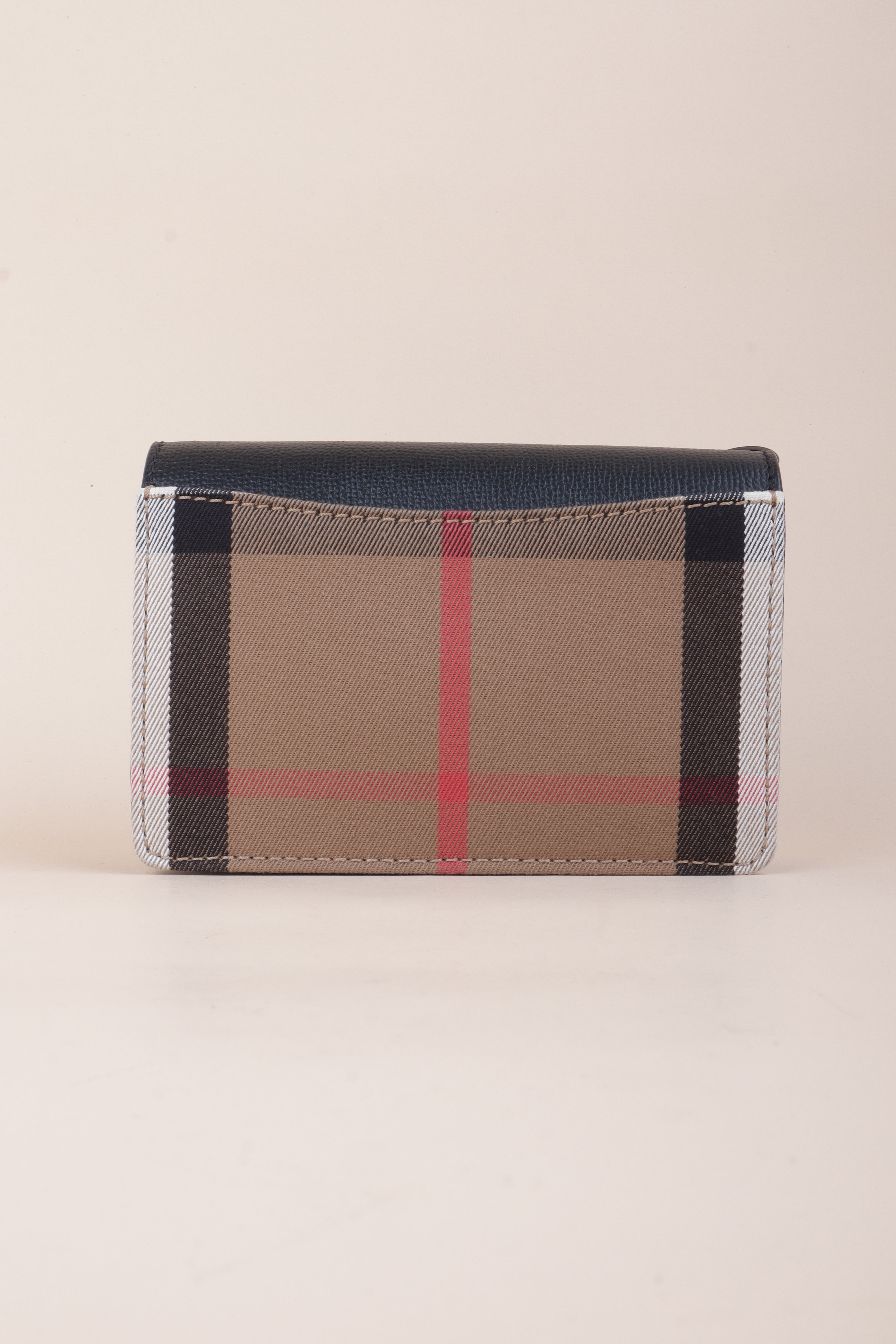 Burberry Black Leather House Check Canvas Derby Crossbody Bag