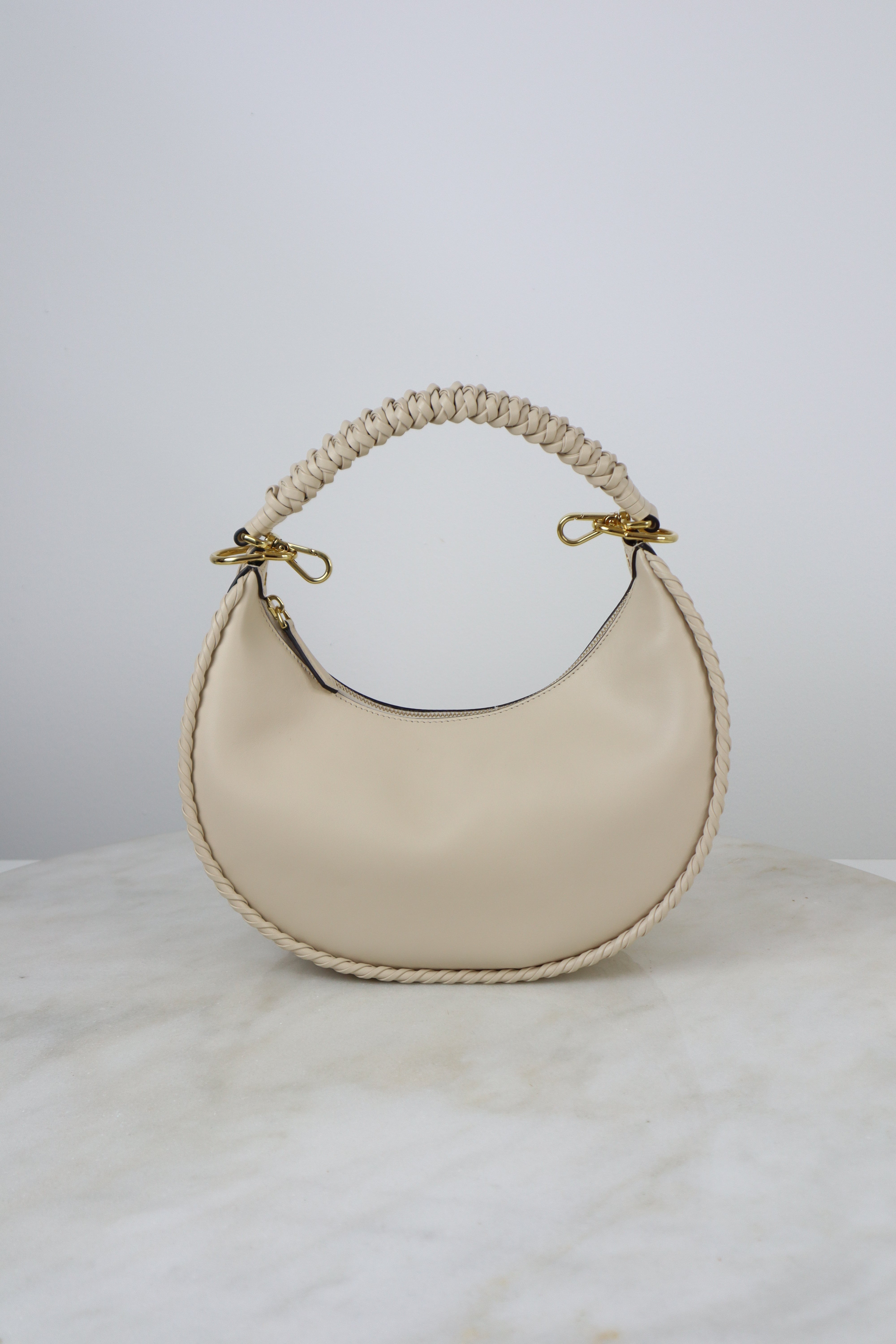 Fendi Beige Fendigraphy Small Hobo Graphy Shoulder Bag-handbag-Fendi-The Closet Egypt
