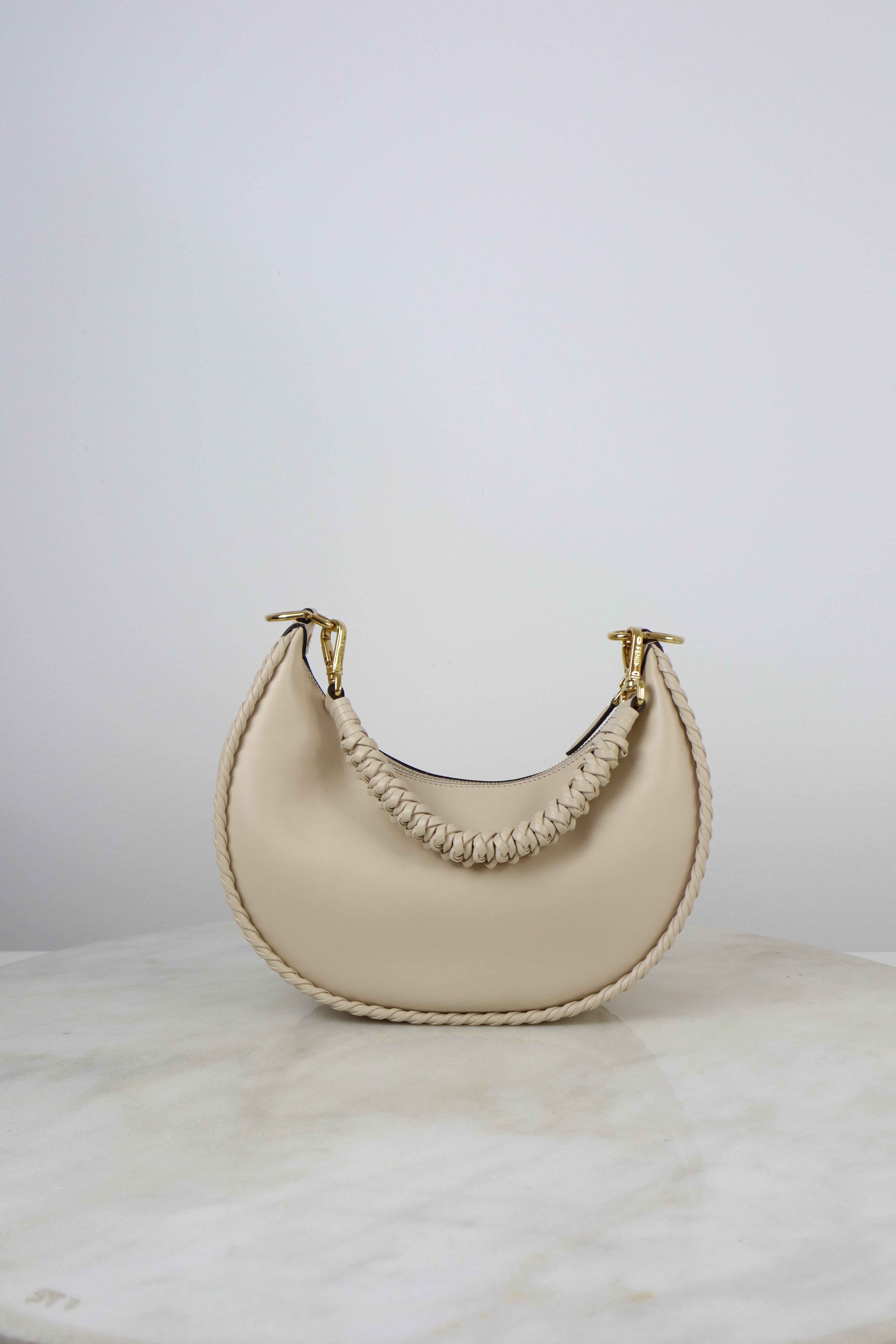 Fendi Beige Fendigraphy Small Hobo Graphy Shoulder Bag-handbag-Fendi-The Closet Egypt