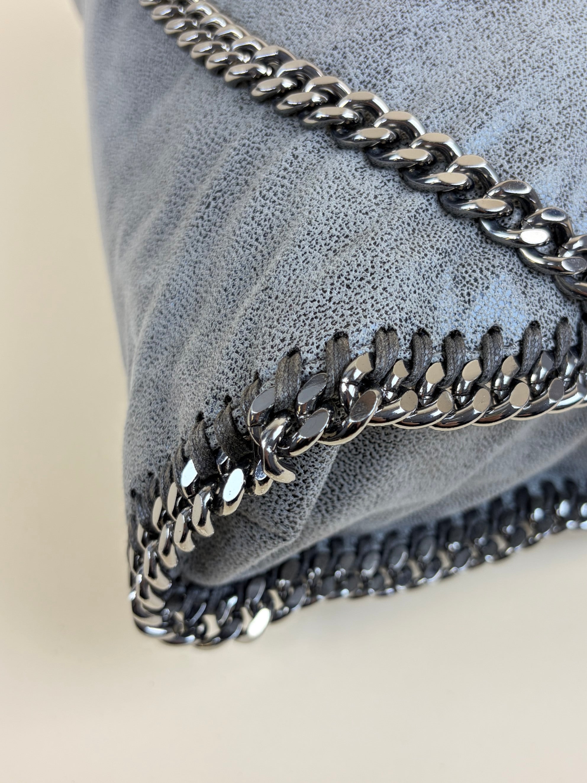 Stella Mccartney Grey Falabella Fold Over Tote Bag