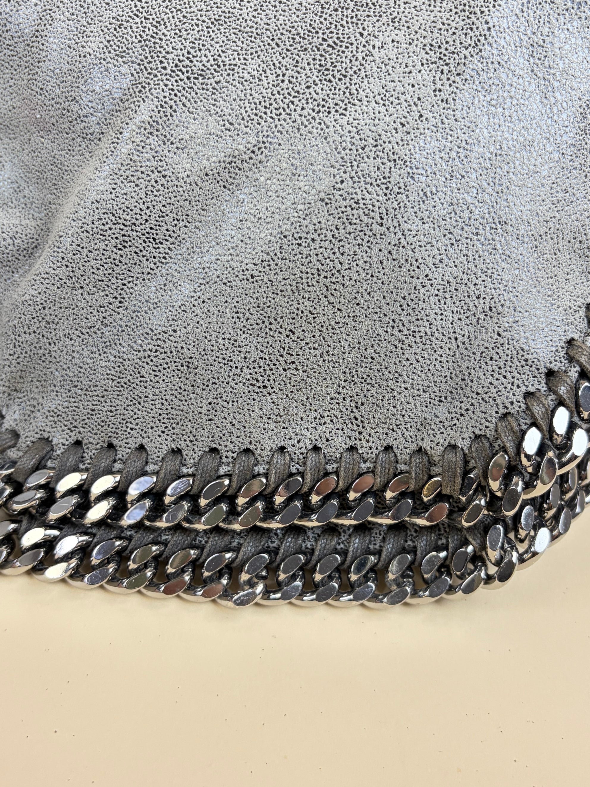 Stella Mccartney Grey Falabella Fold Over Tote Bag
