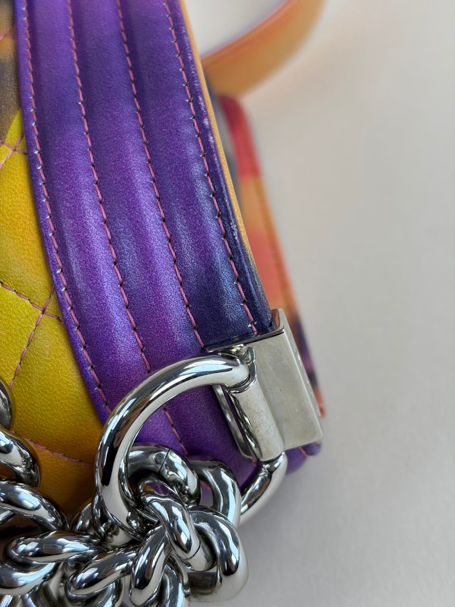 Chanel BOY LIMITTED EDITTION PRINTED LAMBSKIN FLOWER CHAIN