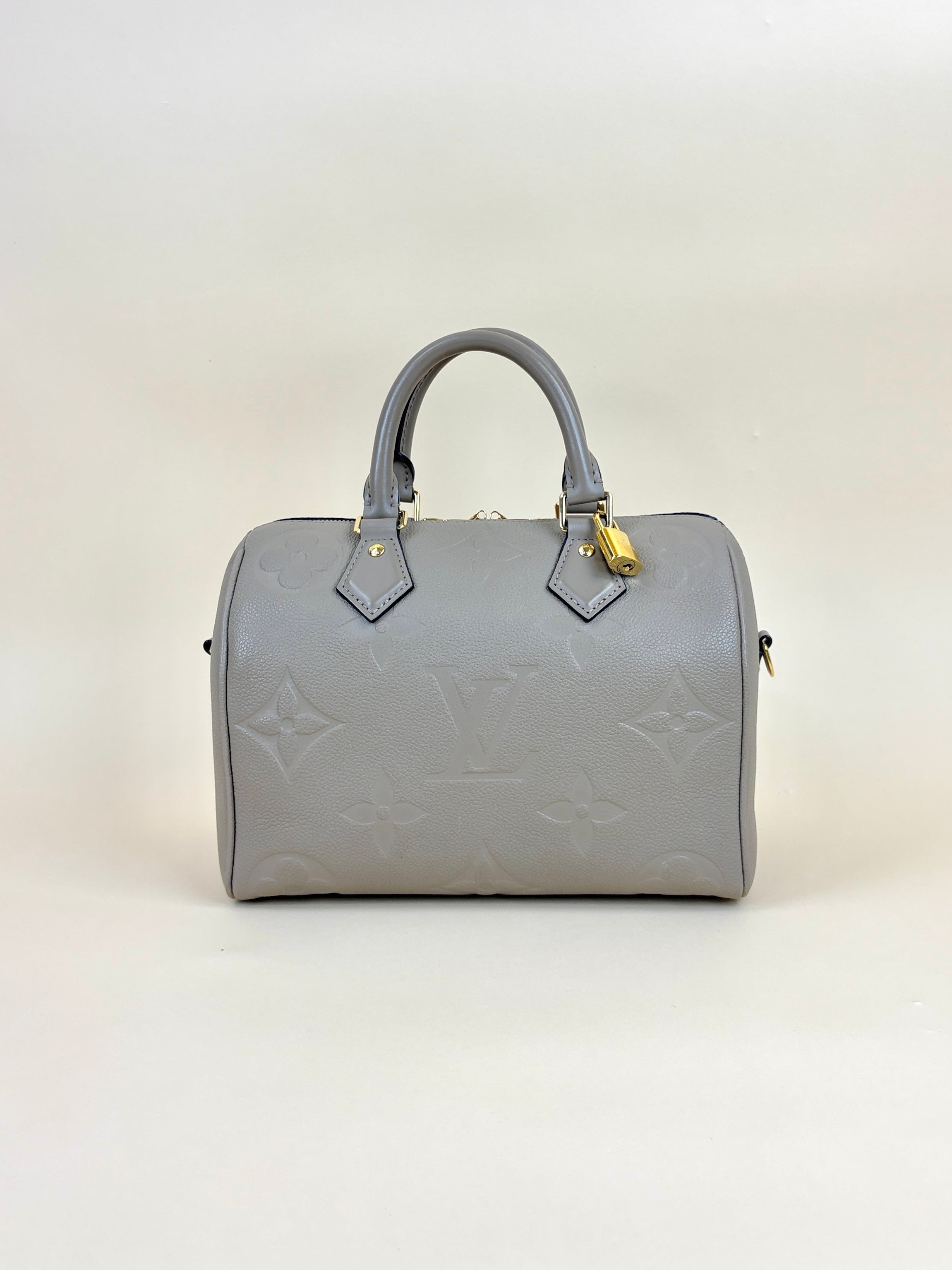 louis Vuitton turtledove monogram empreinte speedy bandouliere 25