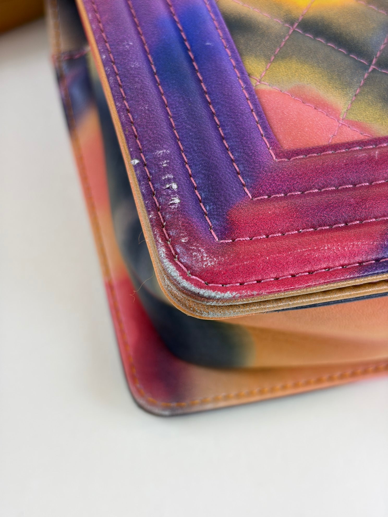 Chanel BOY LIMITTED EDITTION PRINTED LAMBSKIN FLOWER CHAIN