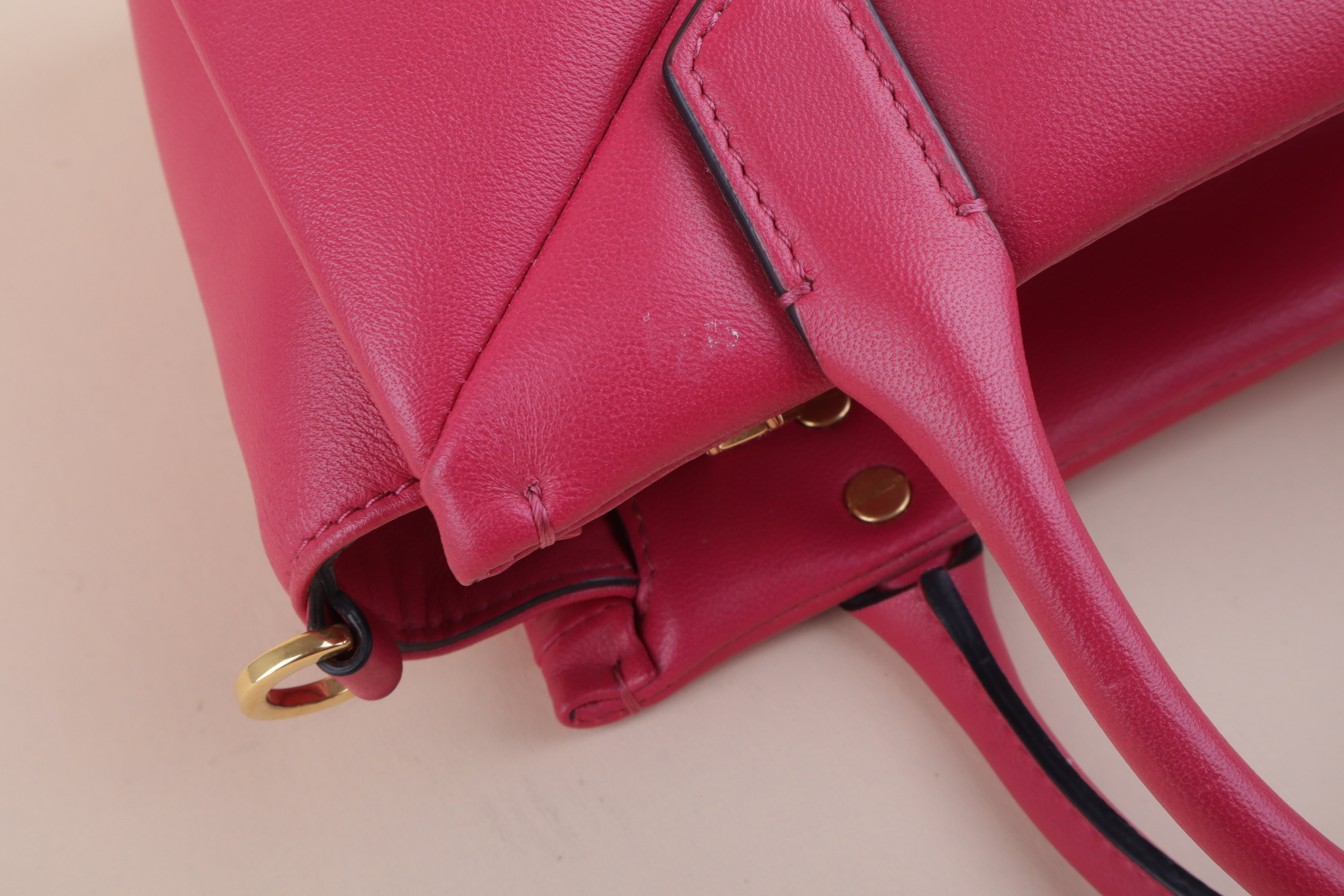 Valentino pink Lambskin Leather One Stud Crossbody Tote Bag