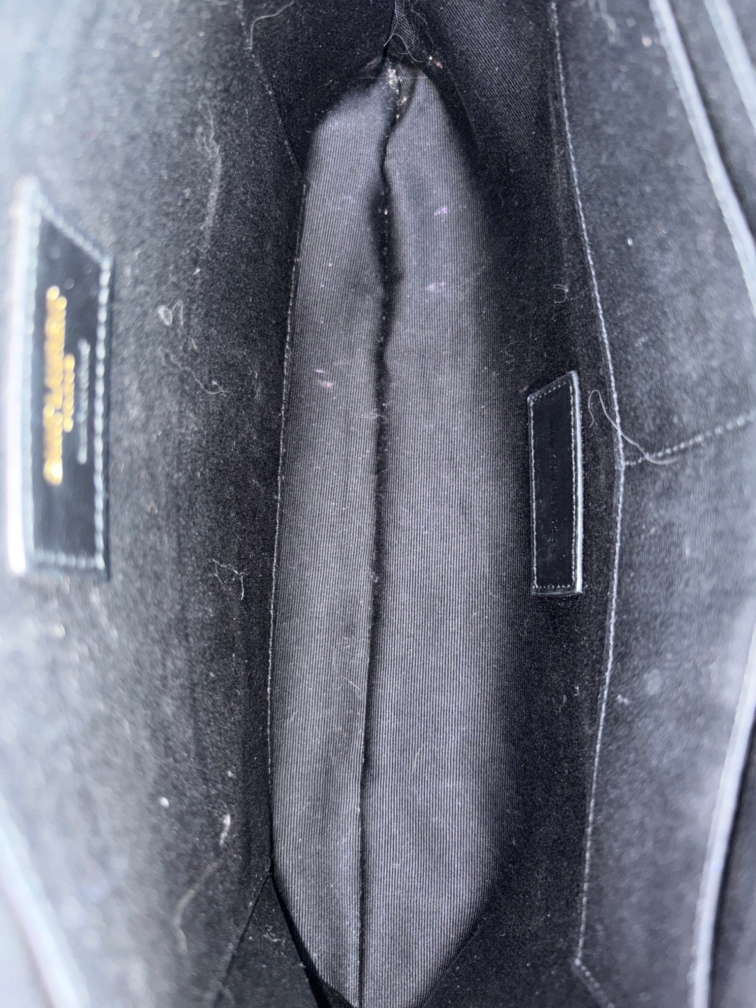 ysl black Cassandra matelassé tablet pouch