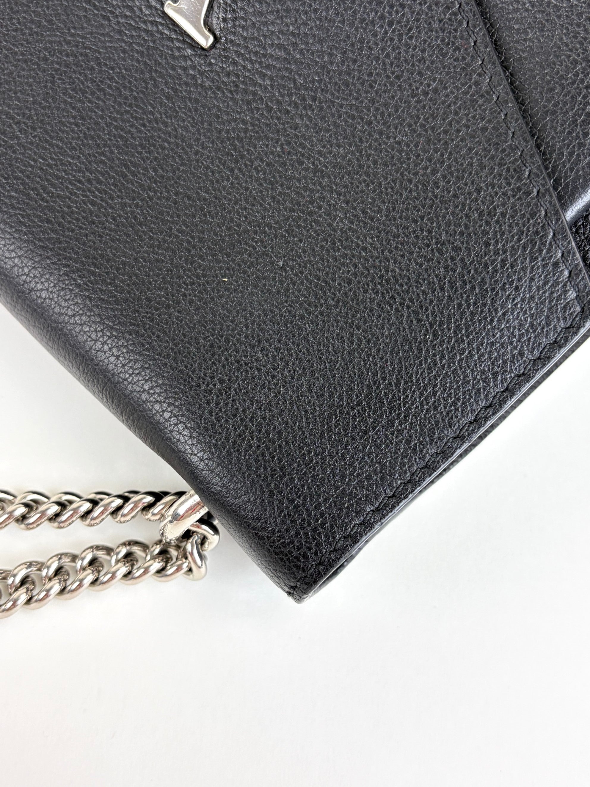 Louis Vuitton Black soft grained calfskin My Lock me Chain Bag