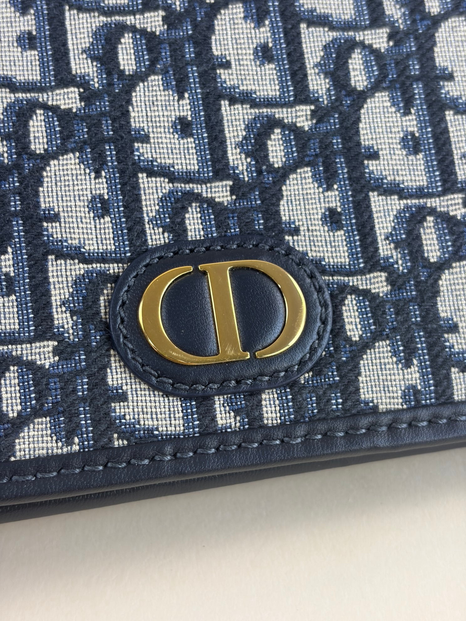 Dior blue Montaigne pouch clutch