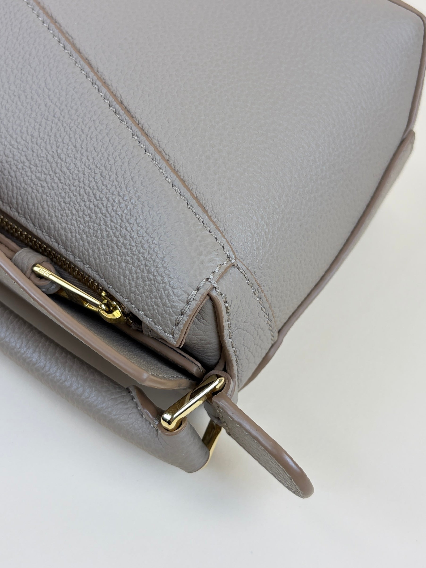 Loewe clay soft grained calfskin miniPuzzle Edge Bag