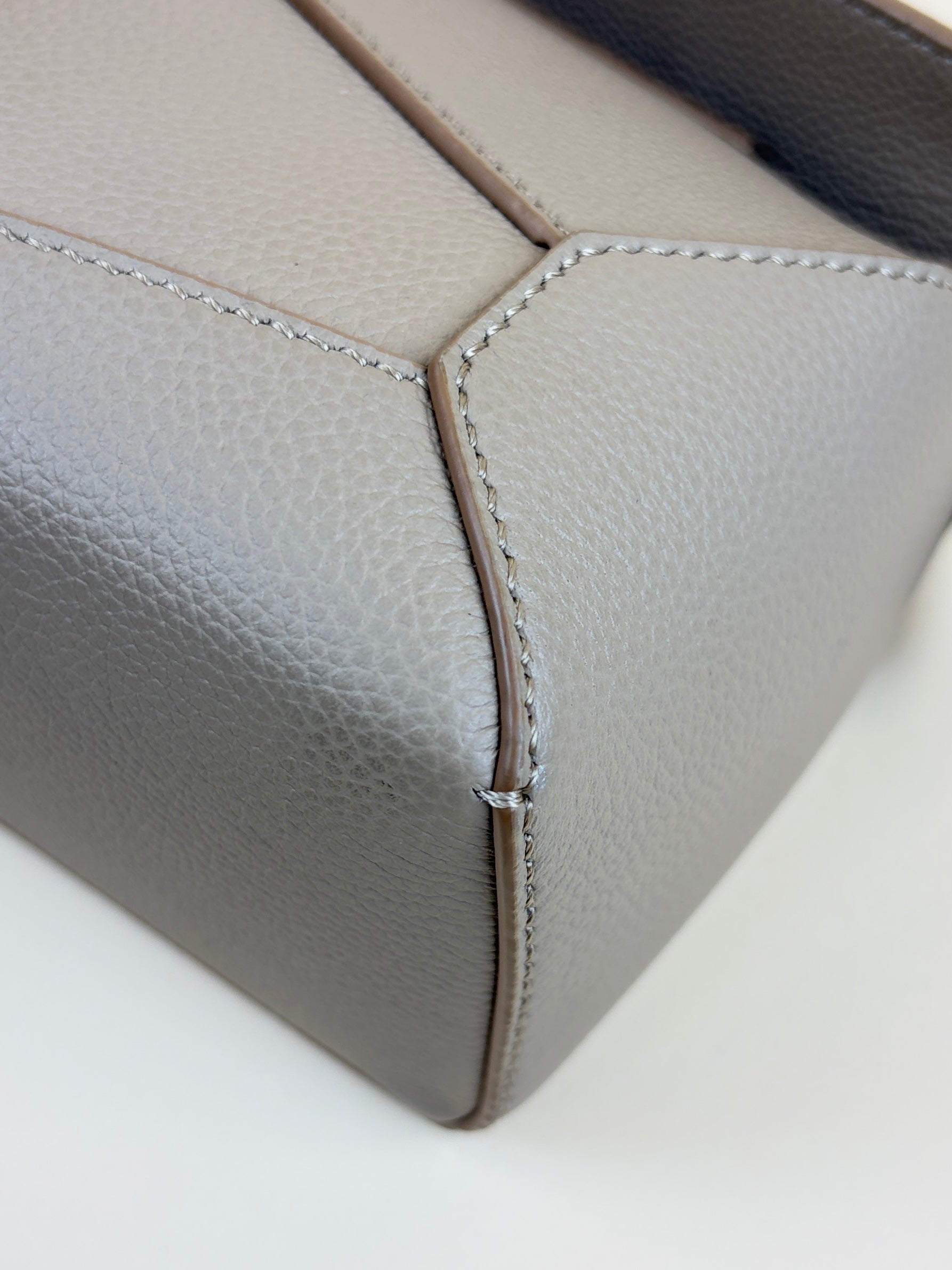 Loewe clay soft grained calfskin miniPuzzle Edge Bag