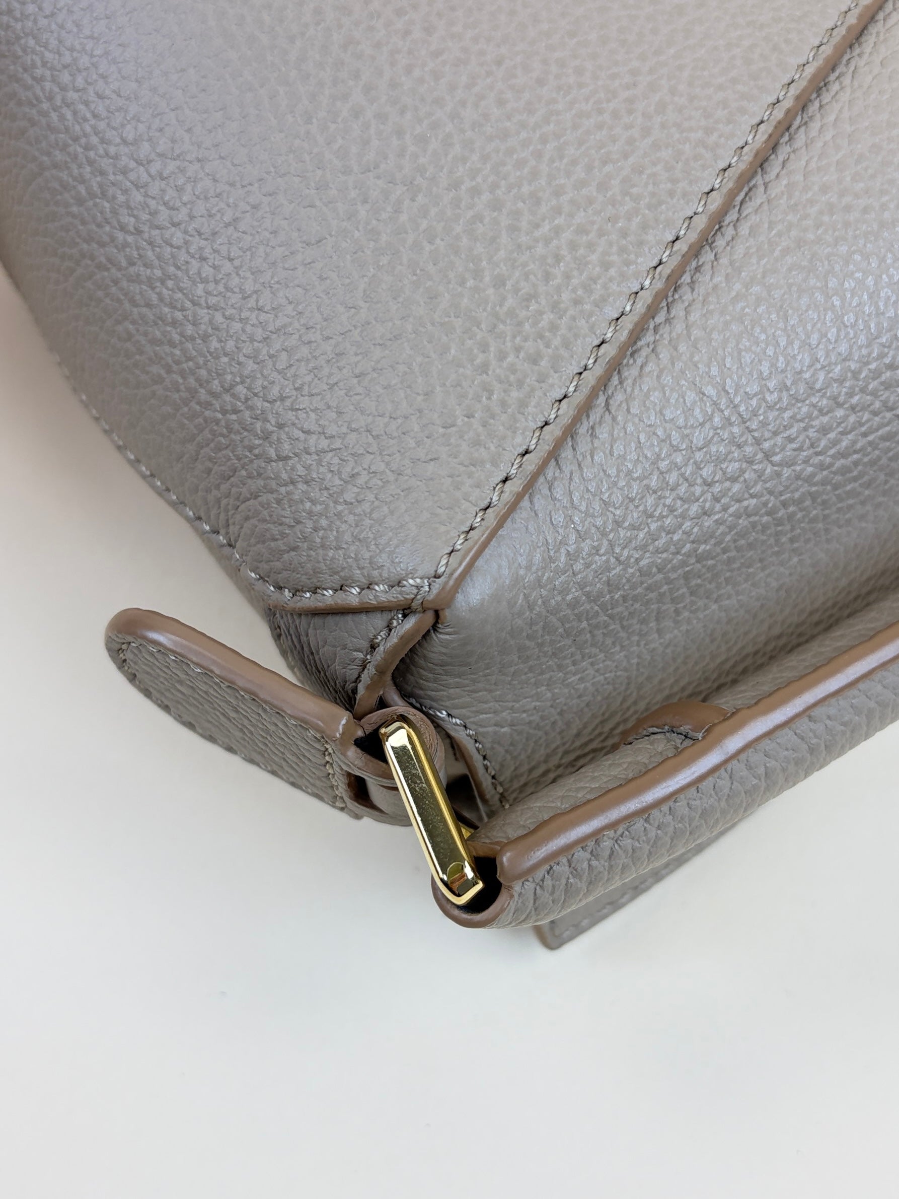 Loewe clay soft grained calfskin miniPuzzle Edge Bag
