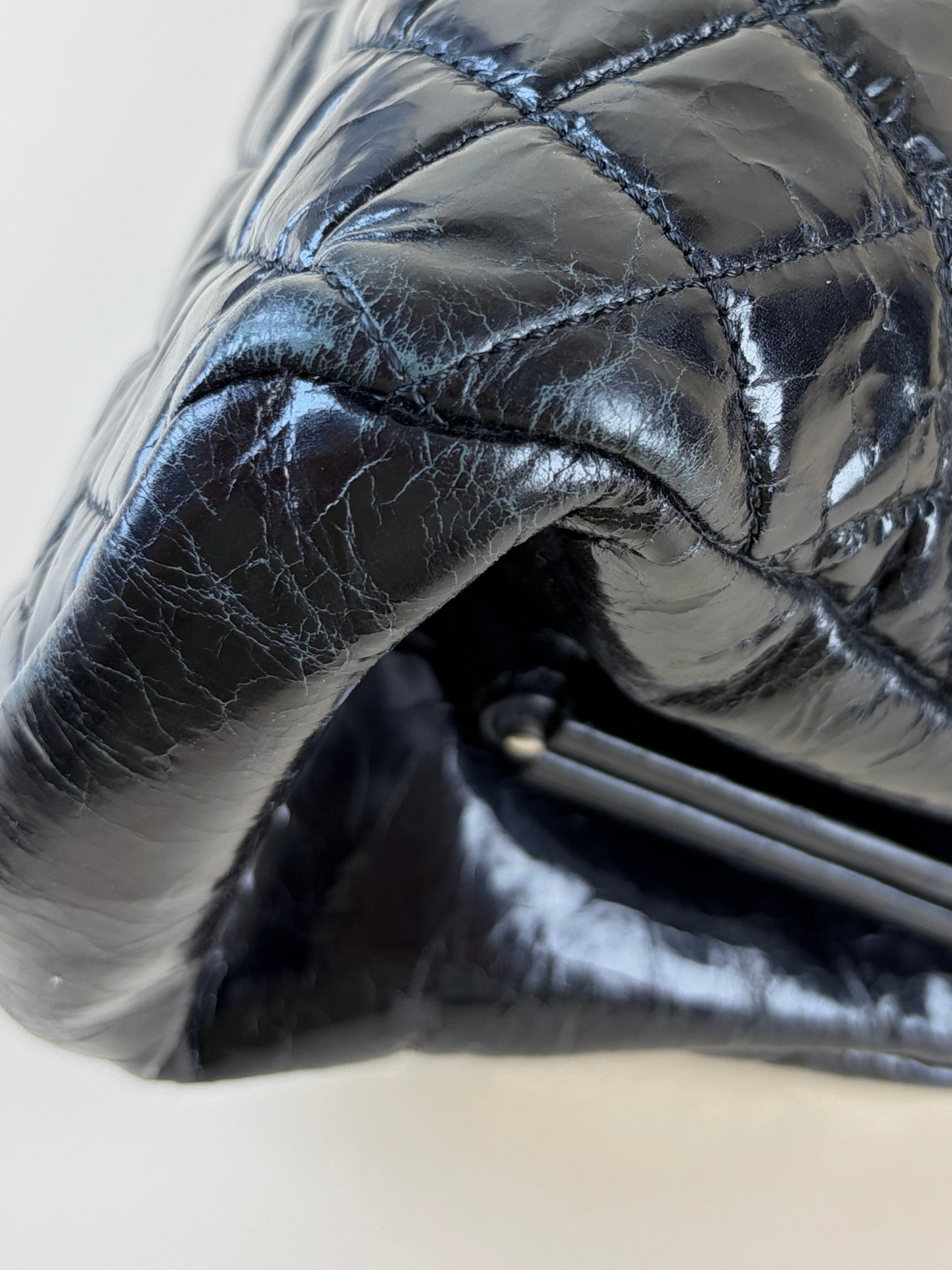 Chanel black quilted leather just mademoiselle bowling bag